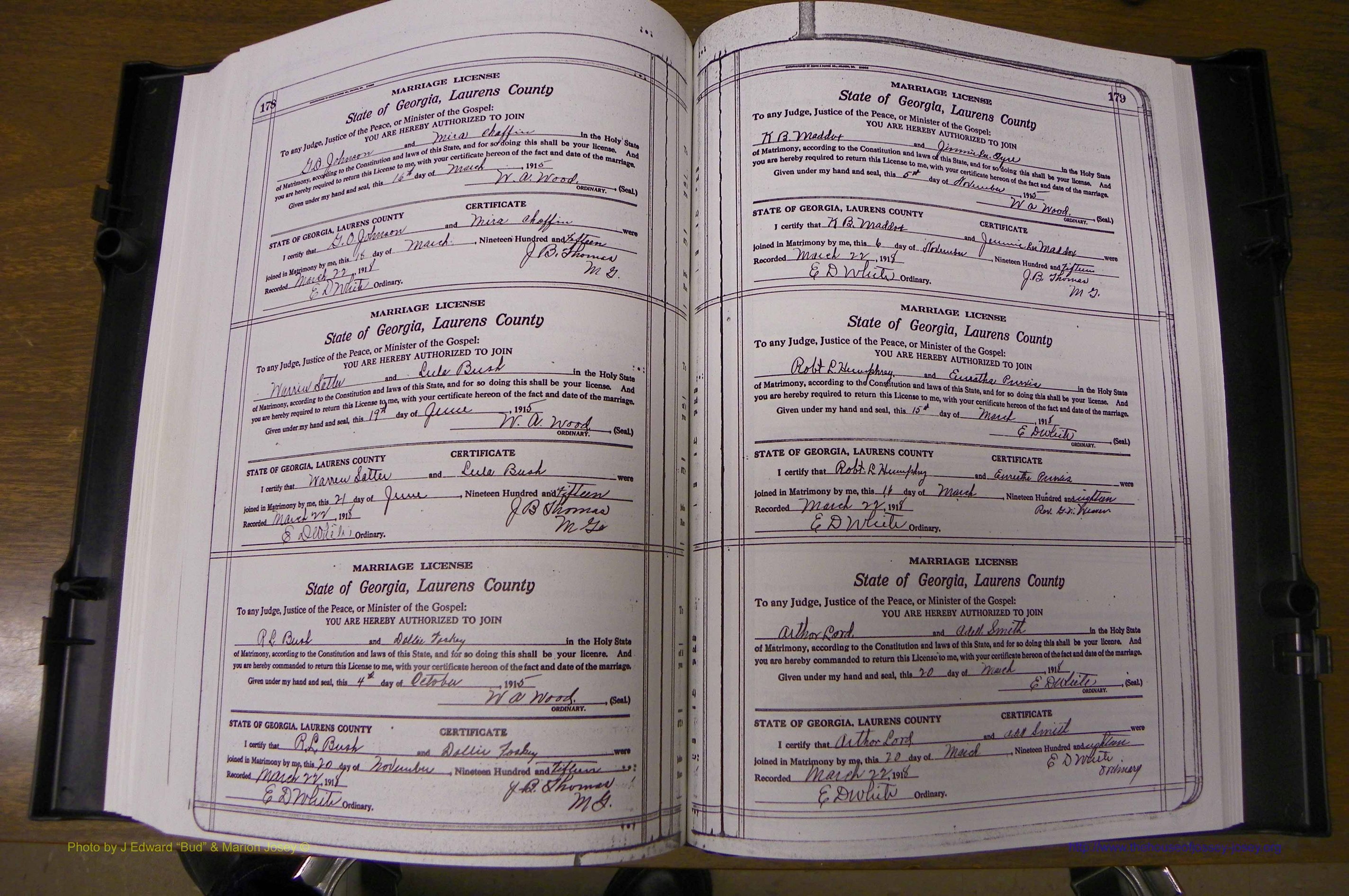 Laurens Co, GA, Marriages Book P, 1915 - 1924, White, P 178-179.JPG