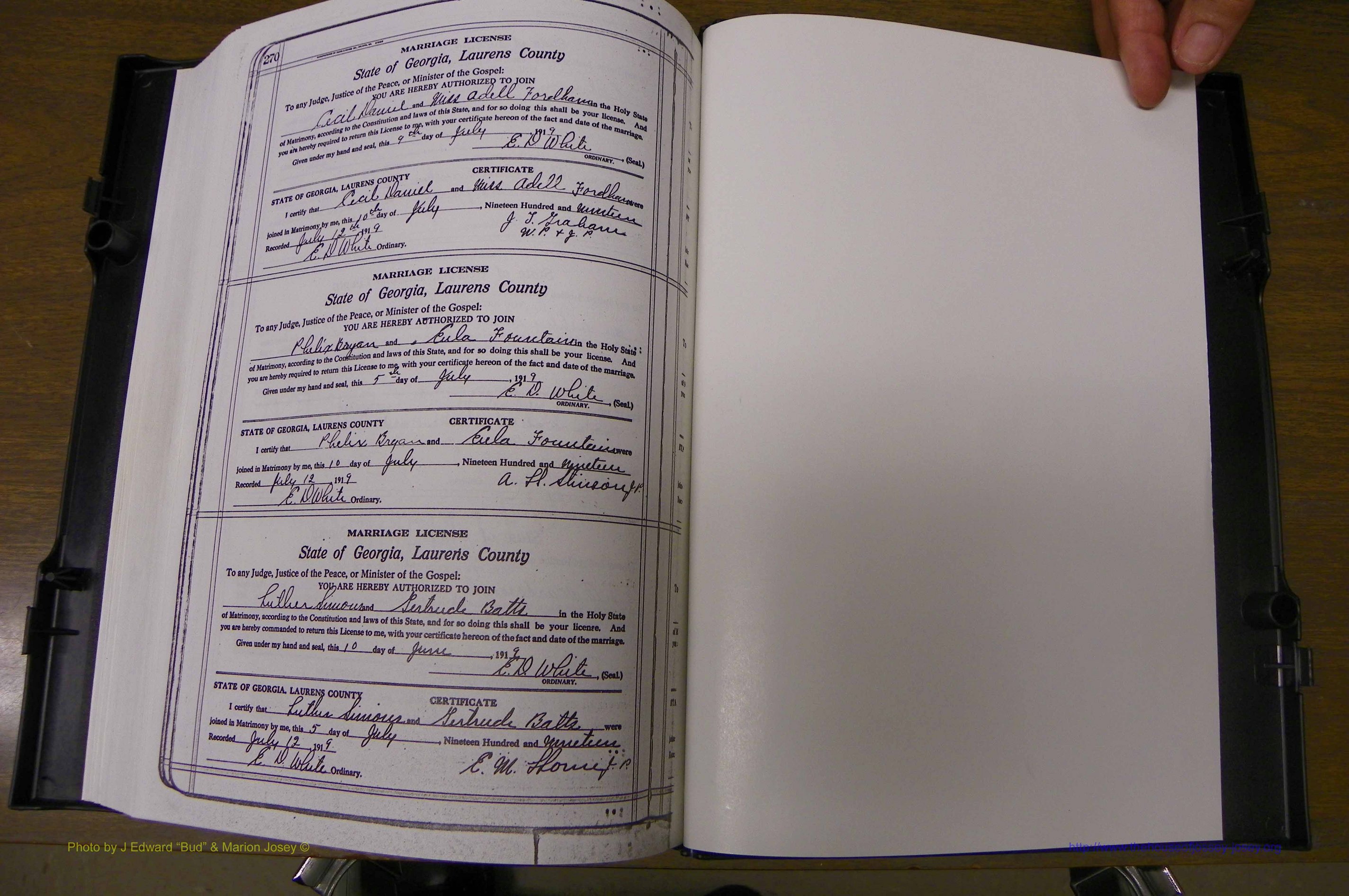 Laurens Co, GA, Marriages Book P, 1915 - 1924, White, P 270.JPG