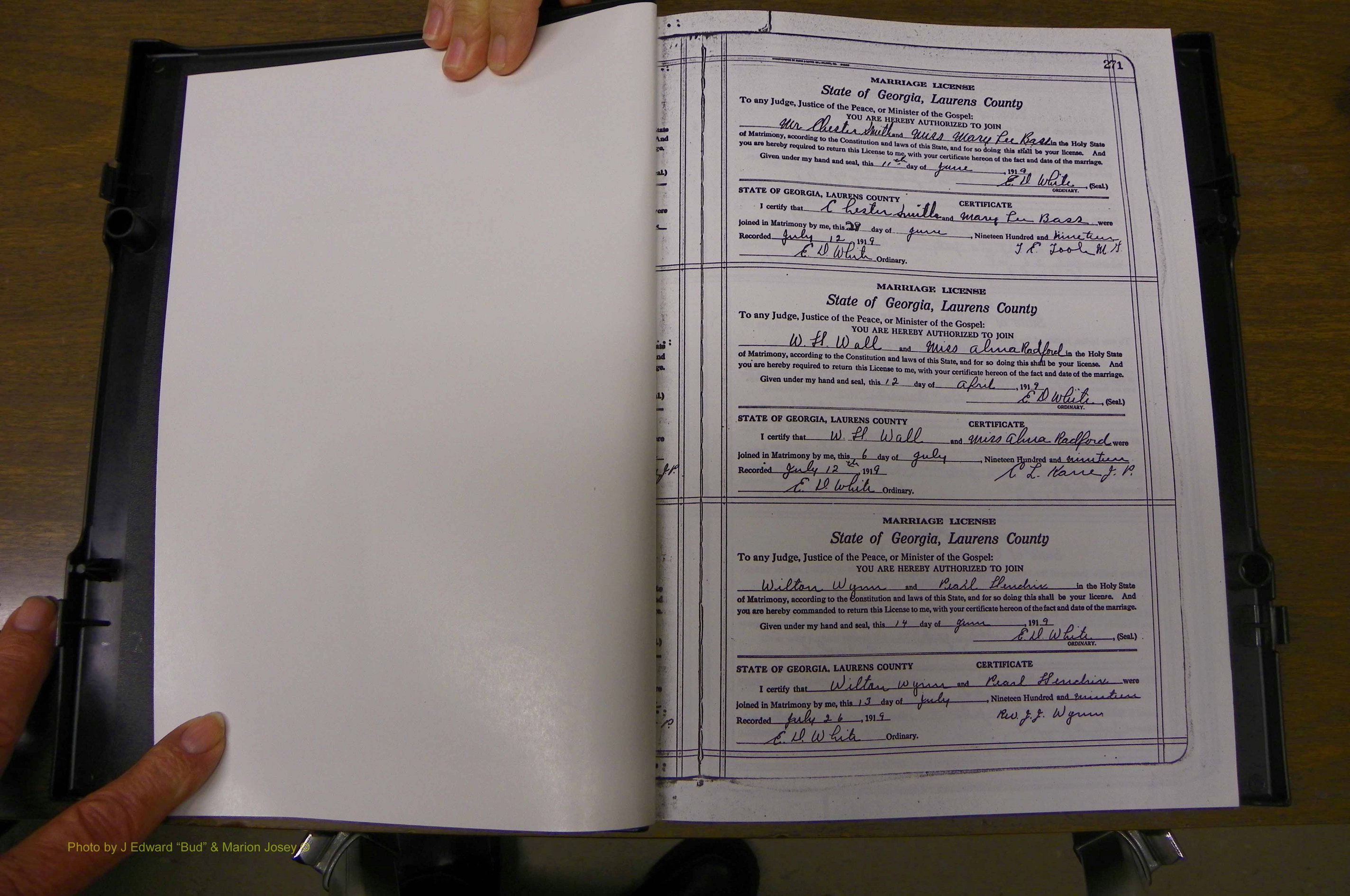 Laurens Co, GA, Marriages Book P, 1915 - 1924, White, P 271.JPG