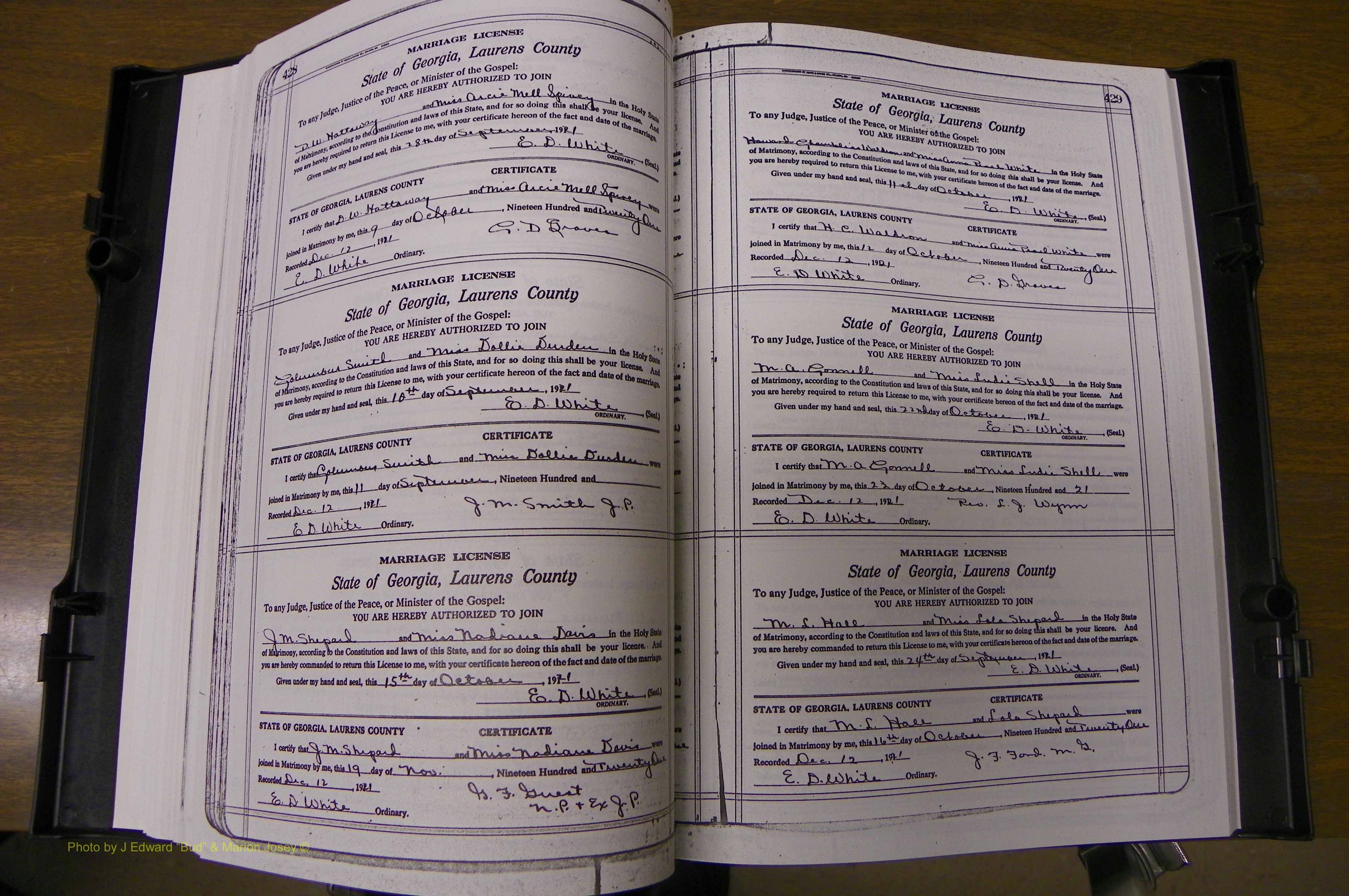 Laurens Co, GA, Marriages Book P, 1915 - 1924, White, P 428-429.JPG