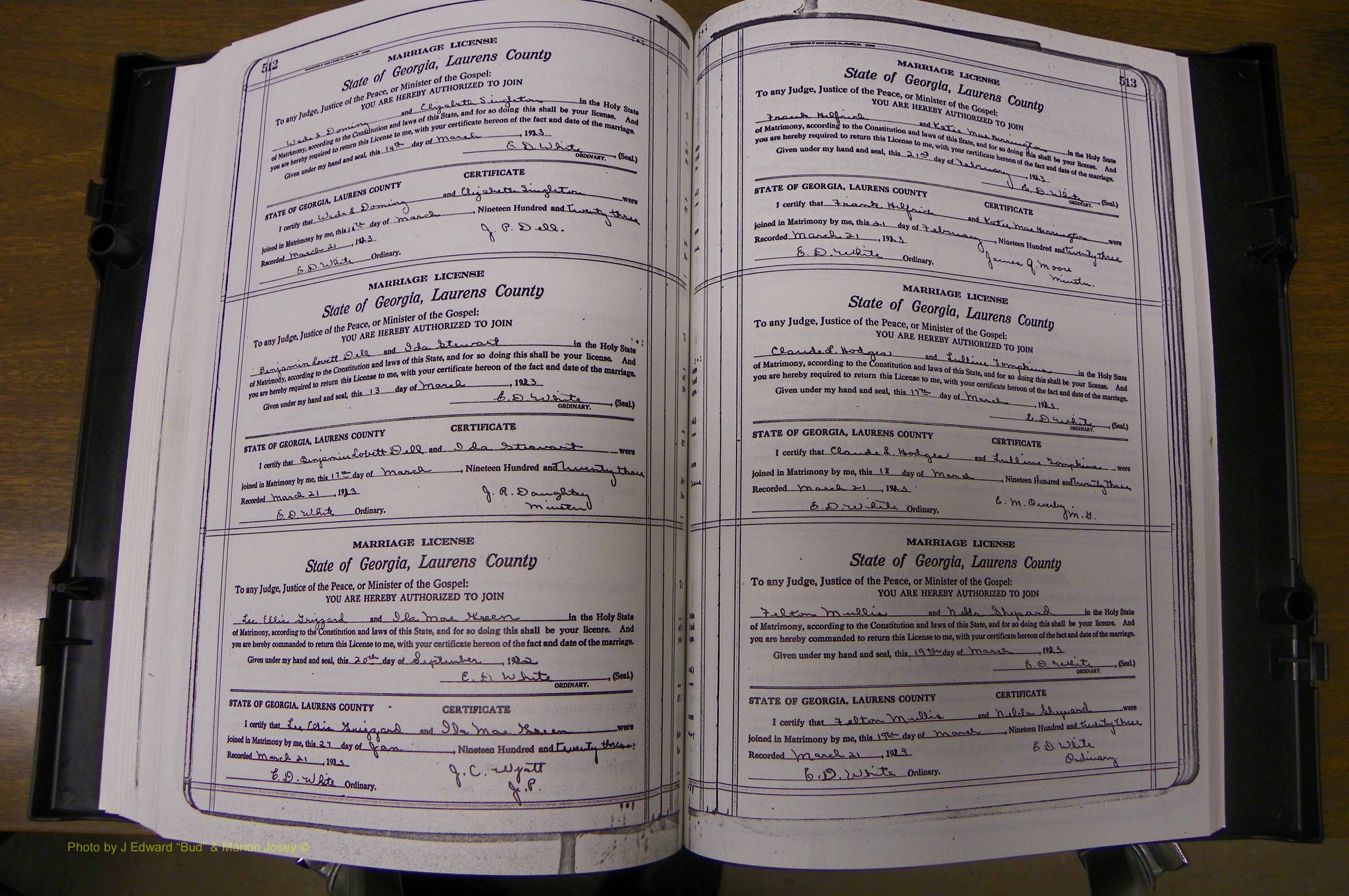 Laurens Co, GA, Marriages Book P, 1915 - 1924, White, P 512-513.JPG