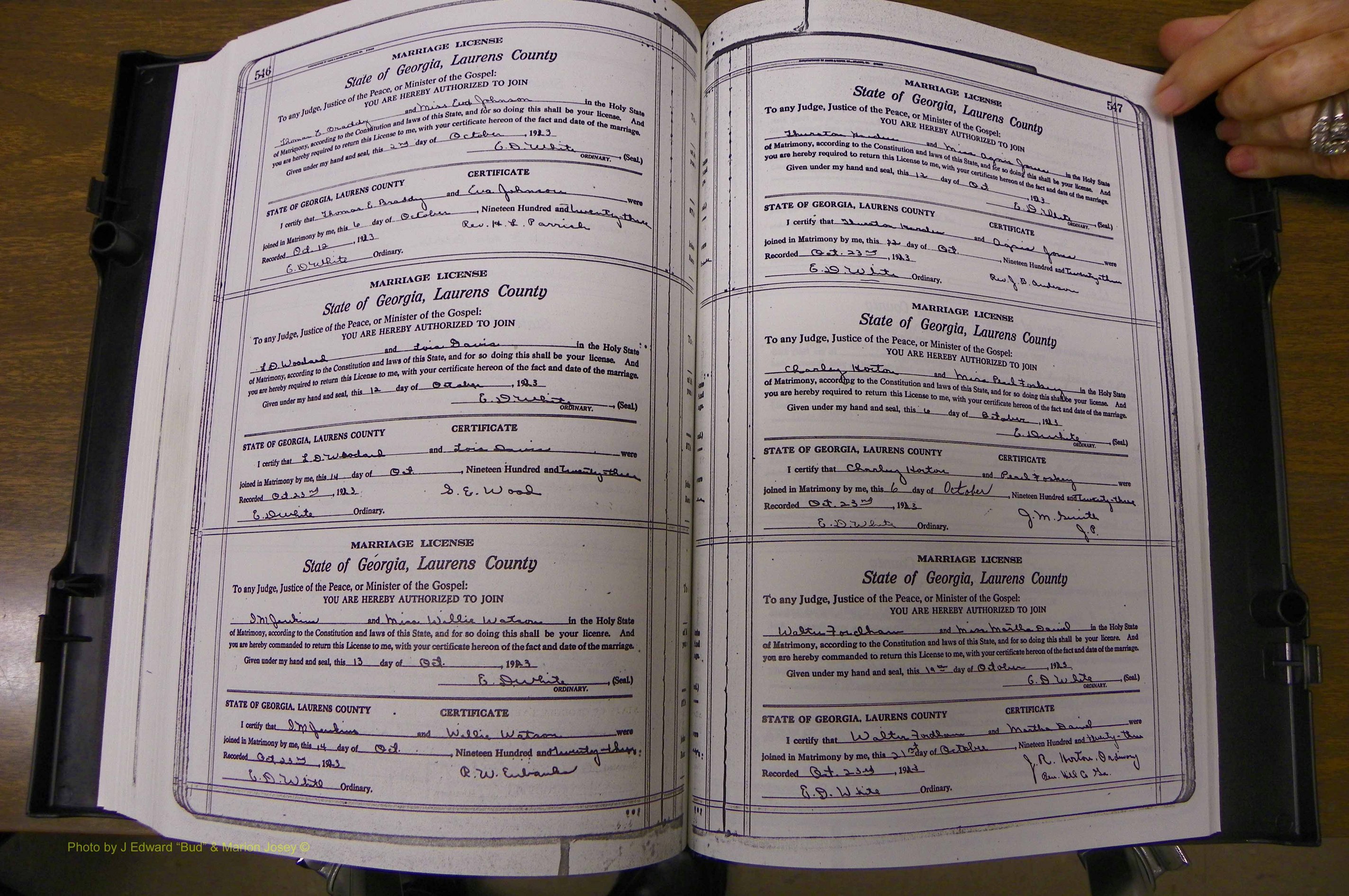 Laurens Co, GA, Marriages Book P, 1915 - 1924, White, P 546-547.JPG