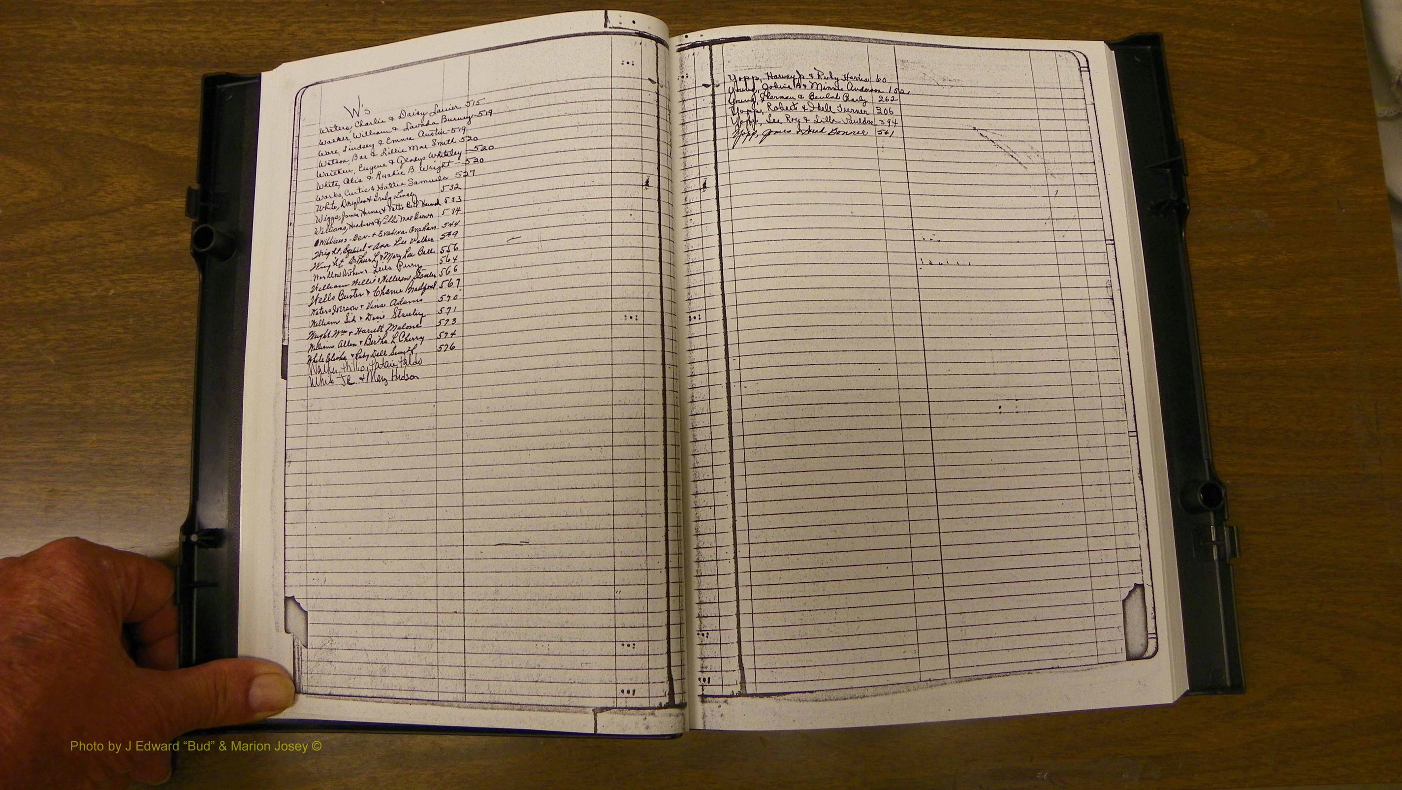Laurens Co, GA, Marriages Book T, 1929 - 1938, Colored, Index W2 & Y.JPG