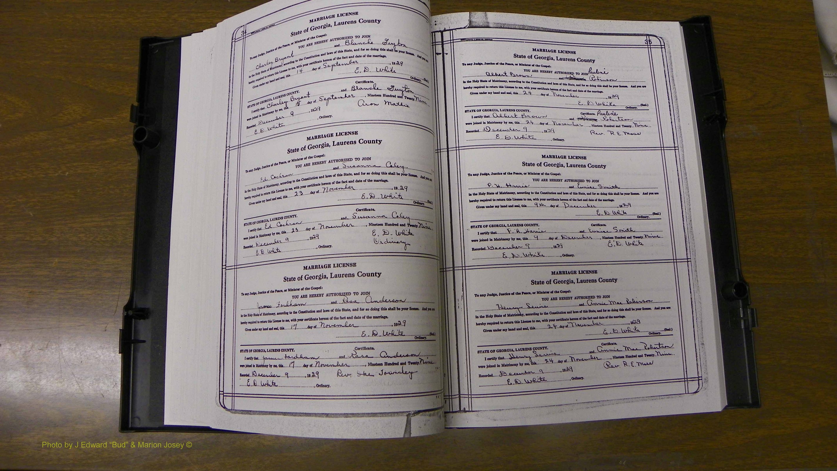 Laurens Co, GA, Marriages Book T, 1929 - 1938, Colored, P 034-035.JPG