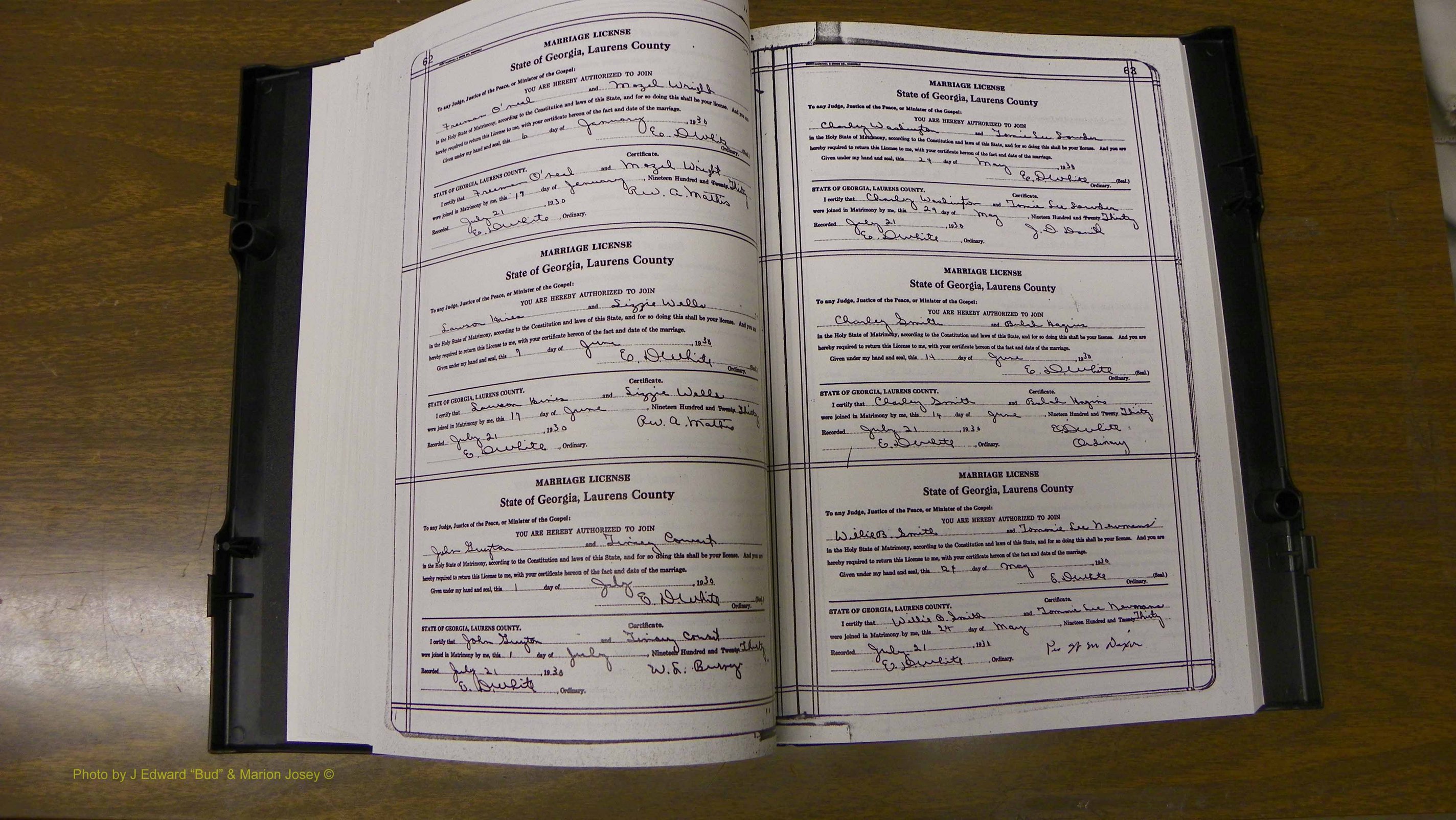 Laurens Co, GA, Marriages Book T, 1929 - 1938, Colored, P 062-063.JPG