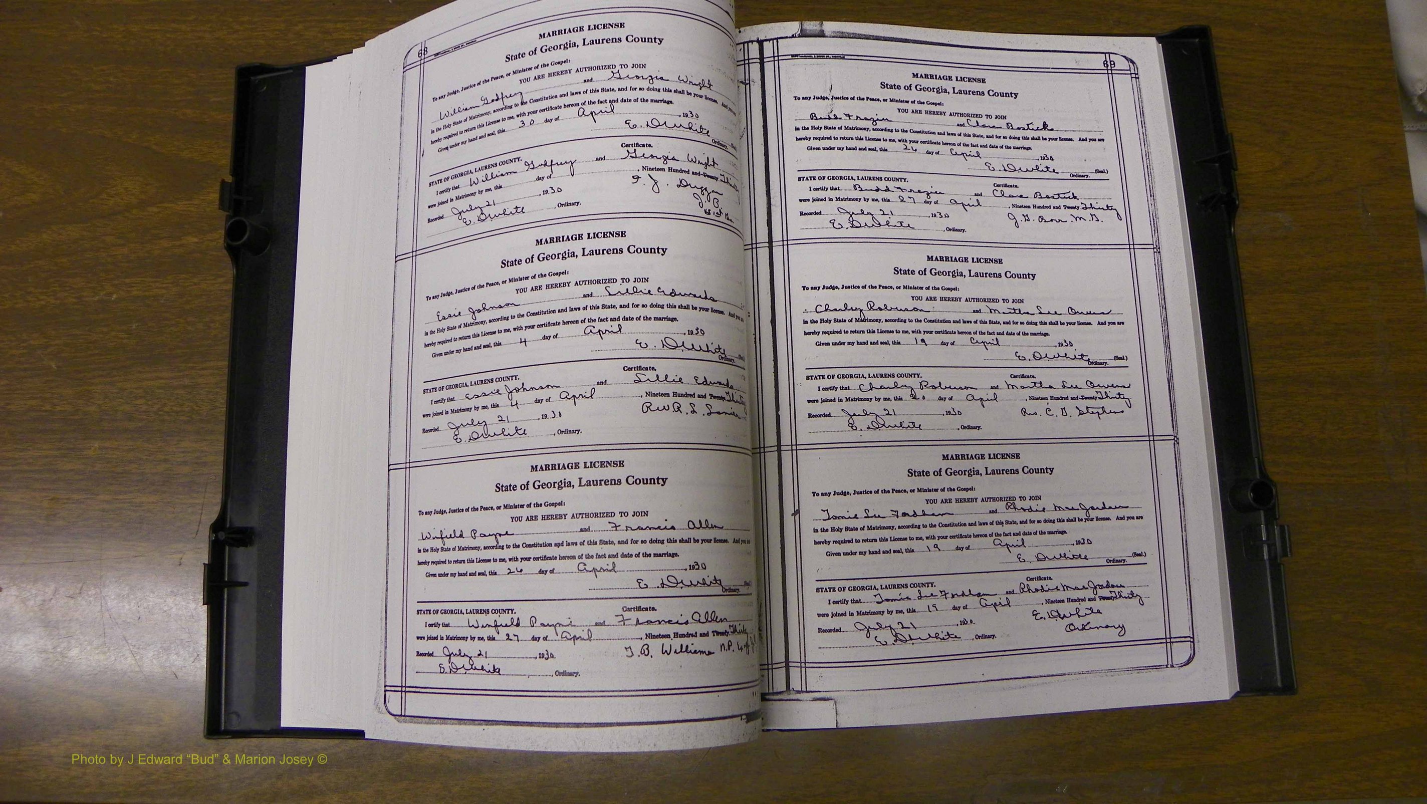 Laurens Co, GA, Marriages Book T, 1929 - 1938, Colored, P 068-069.JPG