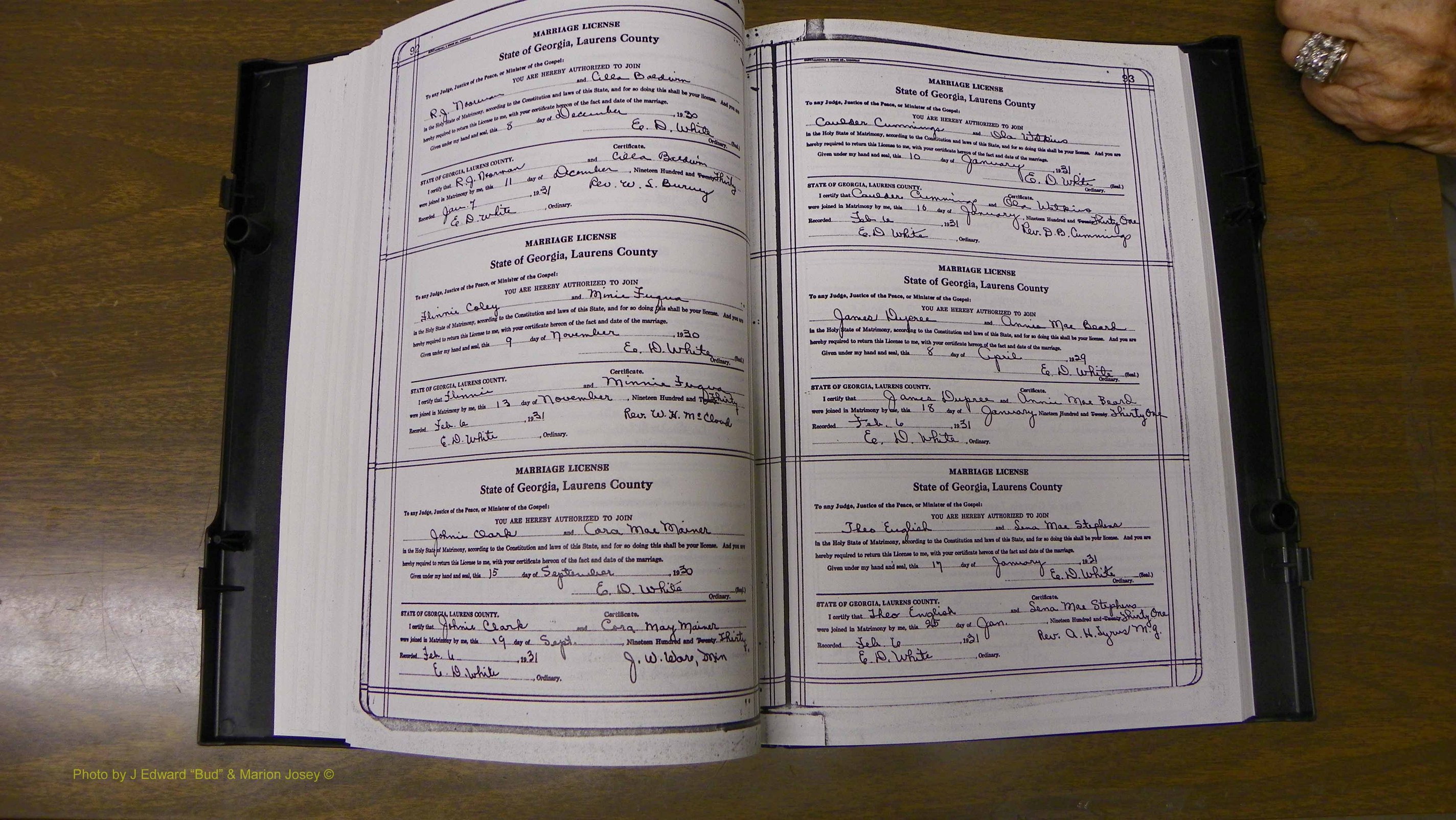 Laurens Co, GA, Marriages Book T, 1929 - 1938, Colored, P 092-093.JPG