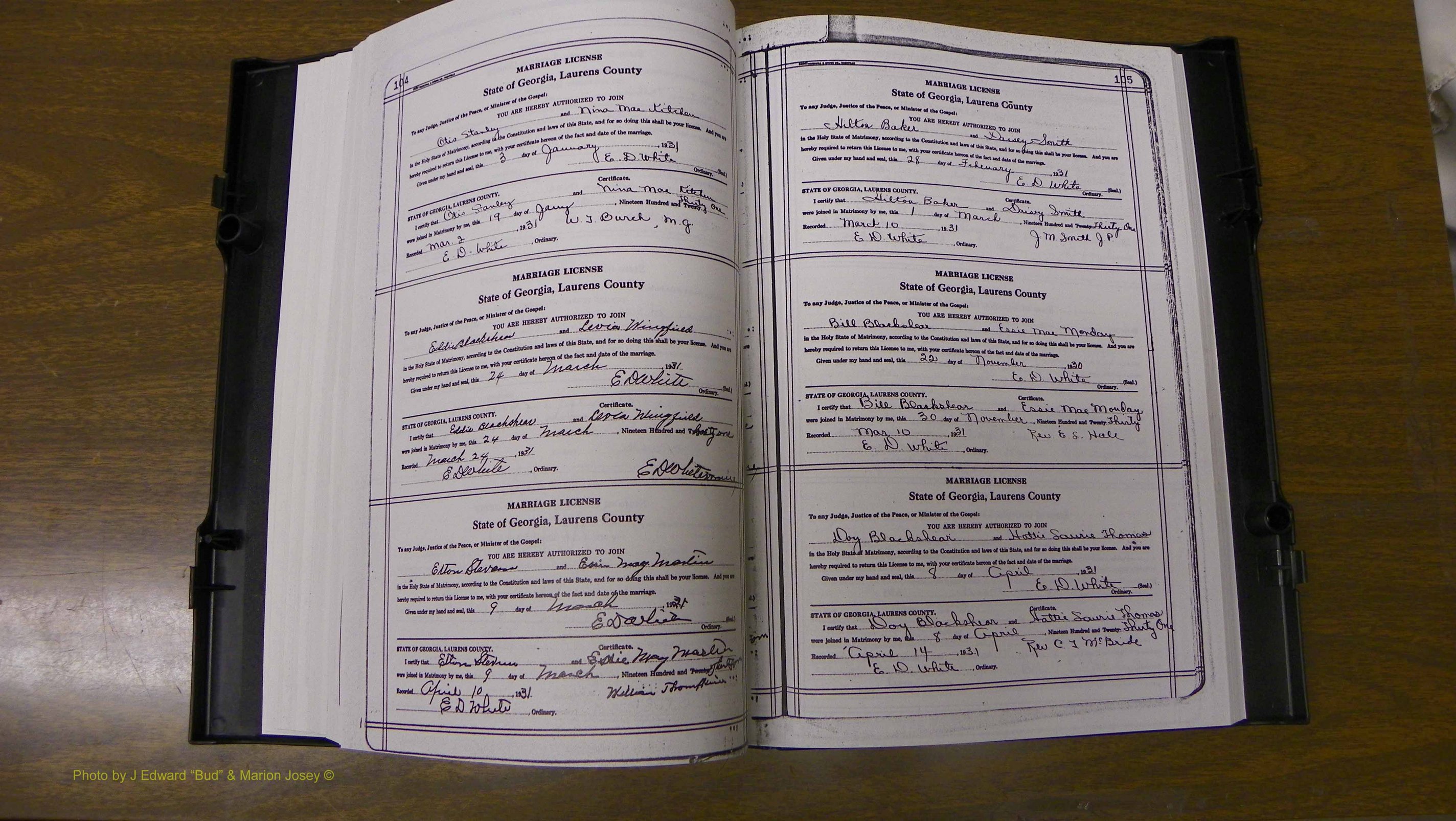 Laurens Co, GA, Marriages Book T, 1929 - 1938, Colored, P 104-105.JPG