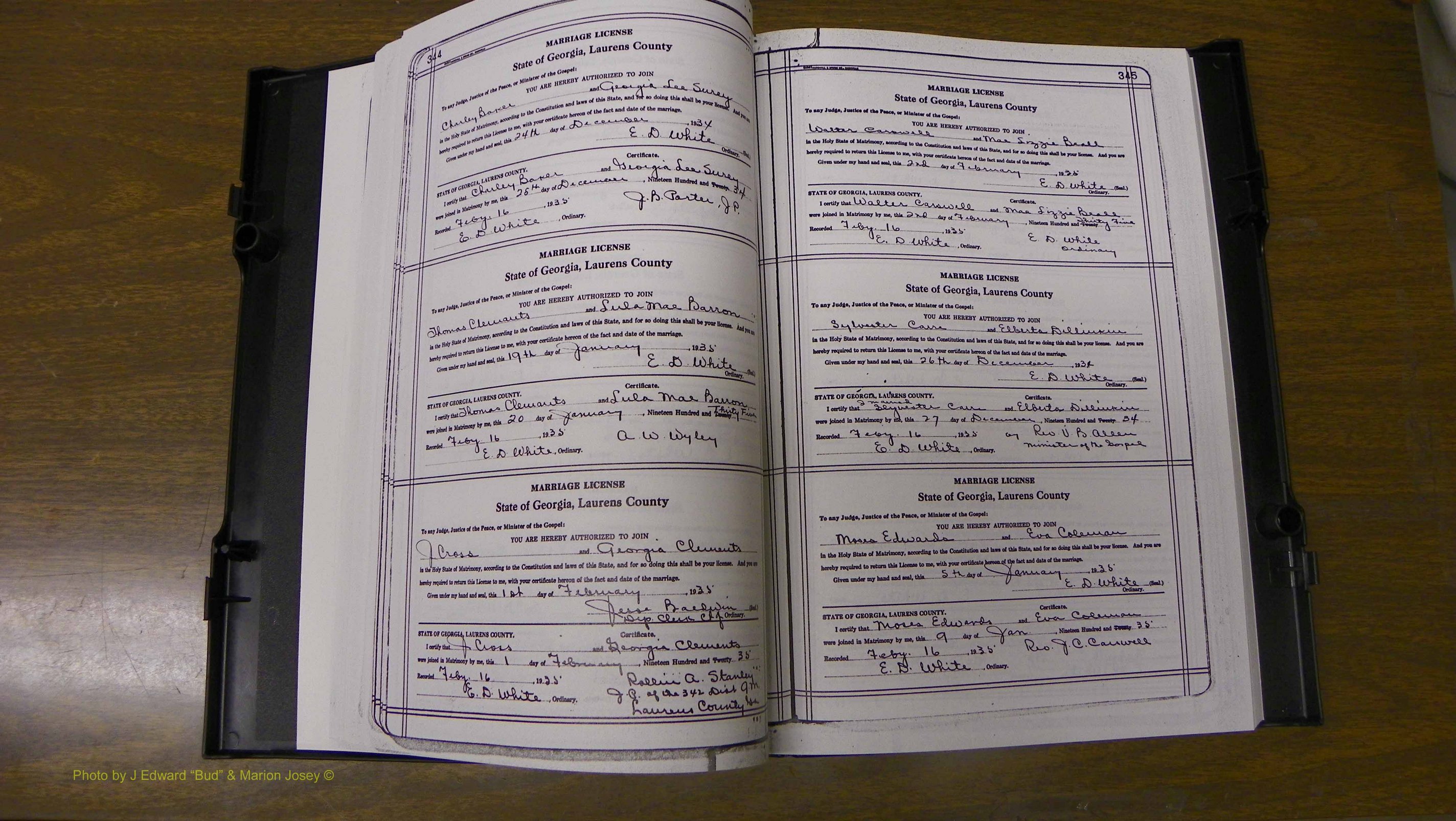 Laurens Co, GA, Marriages Book T, 1929 - 1938, Colored, P 344-345.JPG