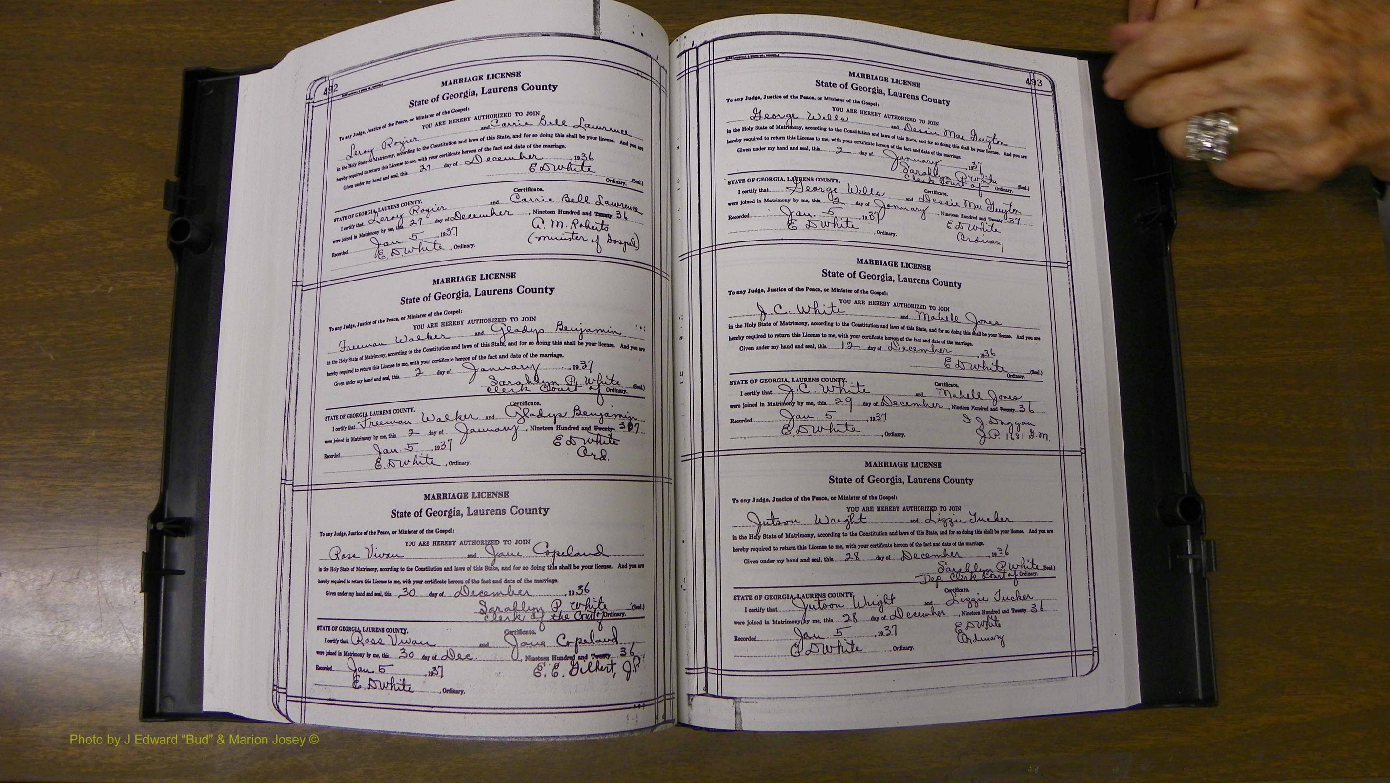 Laurens Co, GA, Marriages Book T, 1929 - 1938, Colored, P 492-493.JPG