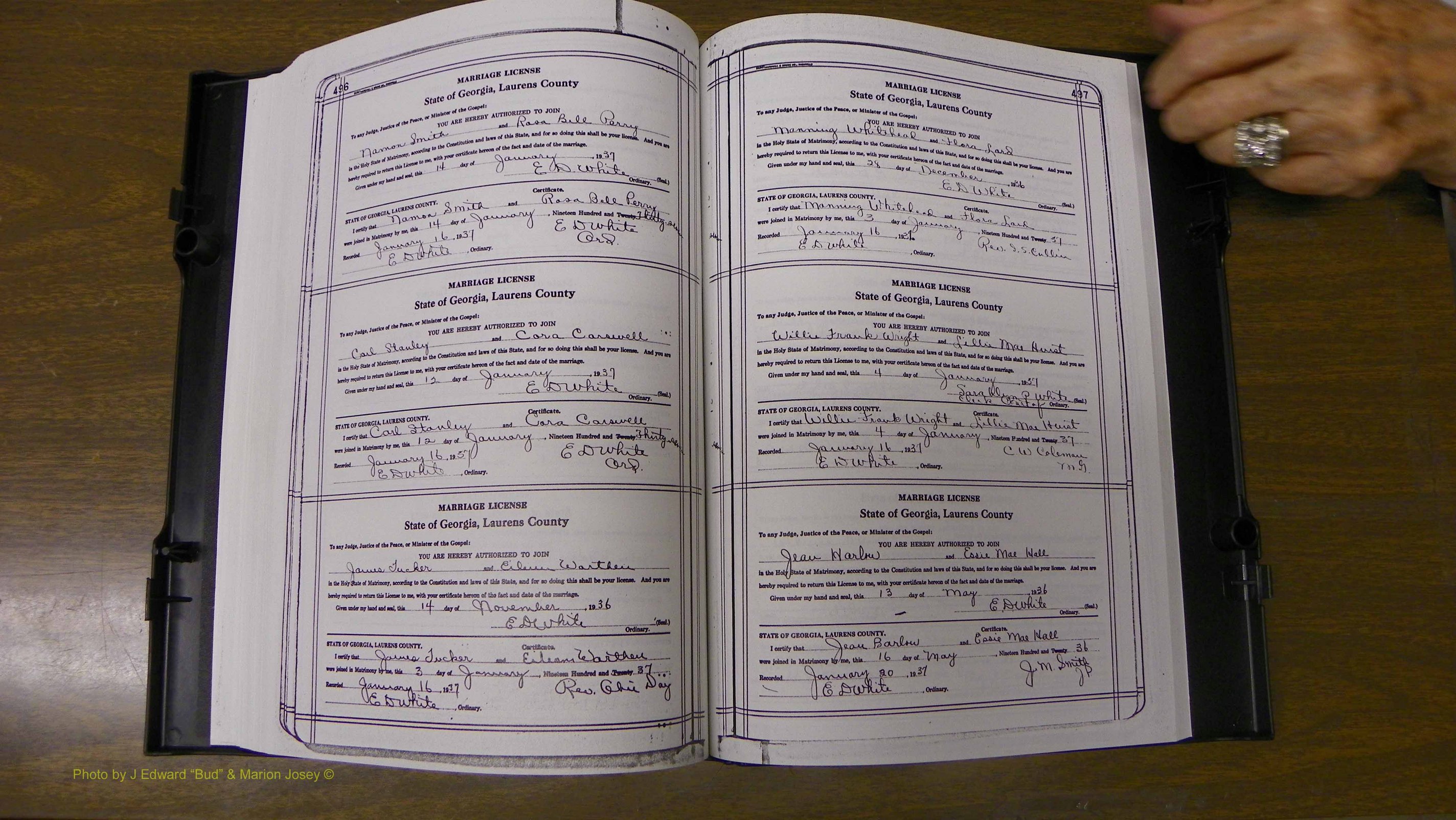 Laurens Co, GA, Marriages Book T, 1929 - 1938, Colored, P 496-497.JPG