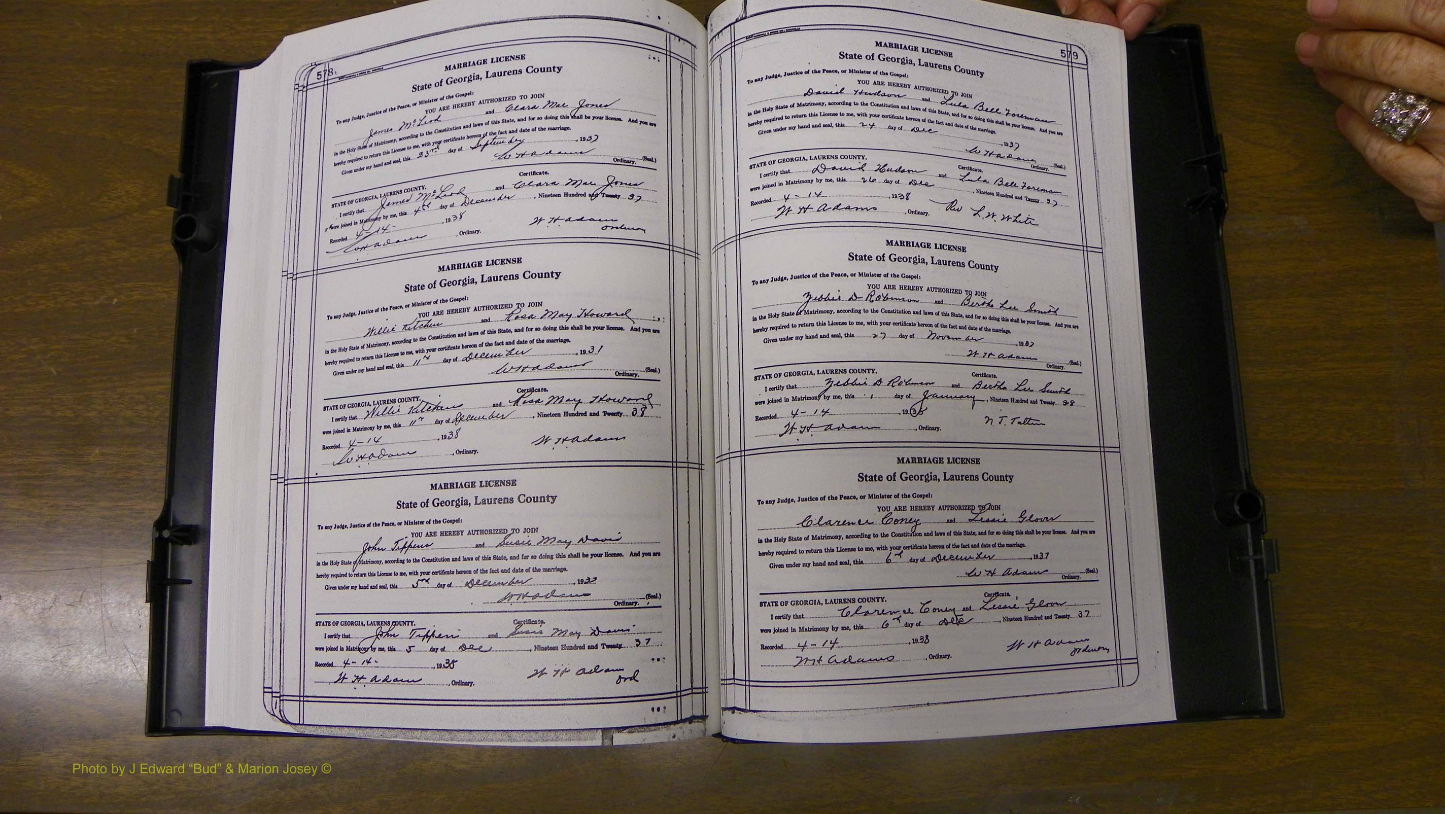 Laurens Co, GA, Marriages Book T, 1929 - 1938, Colored, P 578-579.JPG