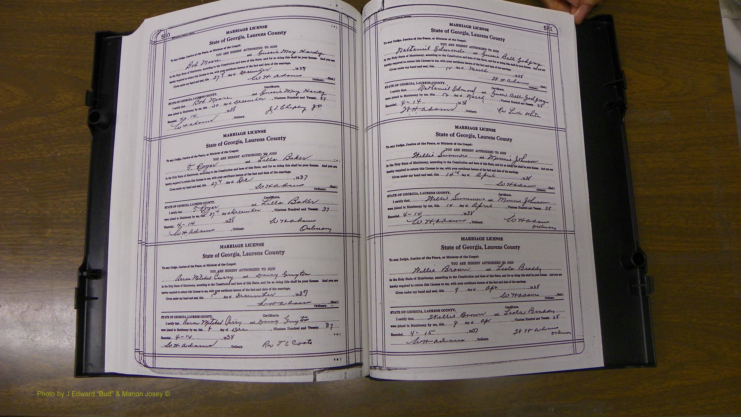 Laurens Co, GA, Marriages Book T, 1929 - 1938, Colored, P 580-581.JPG