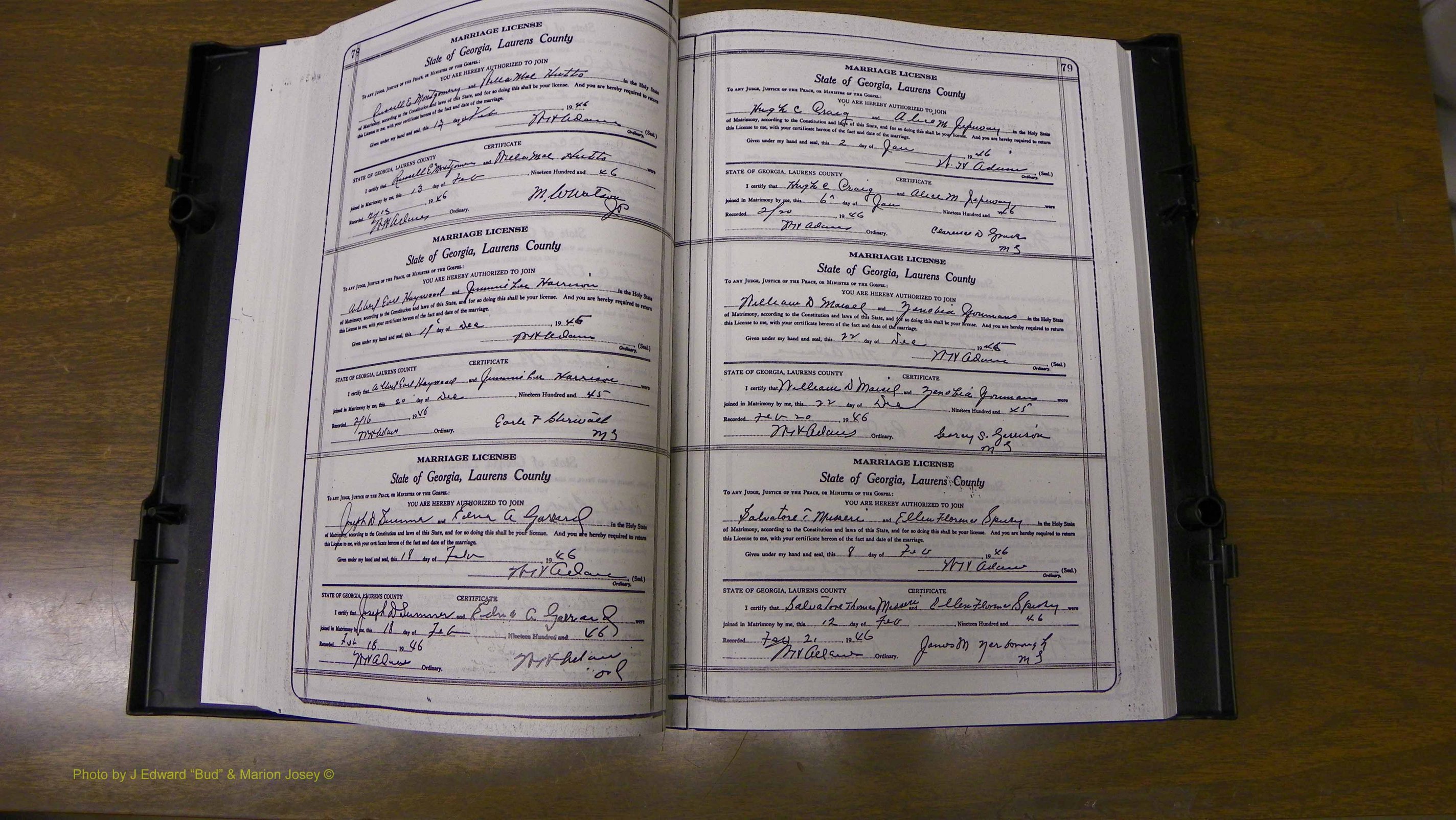 Laurens Co, GA, Marriages Book W, 1944 - 1955, White, P 078-079.JPG