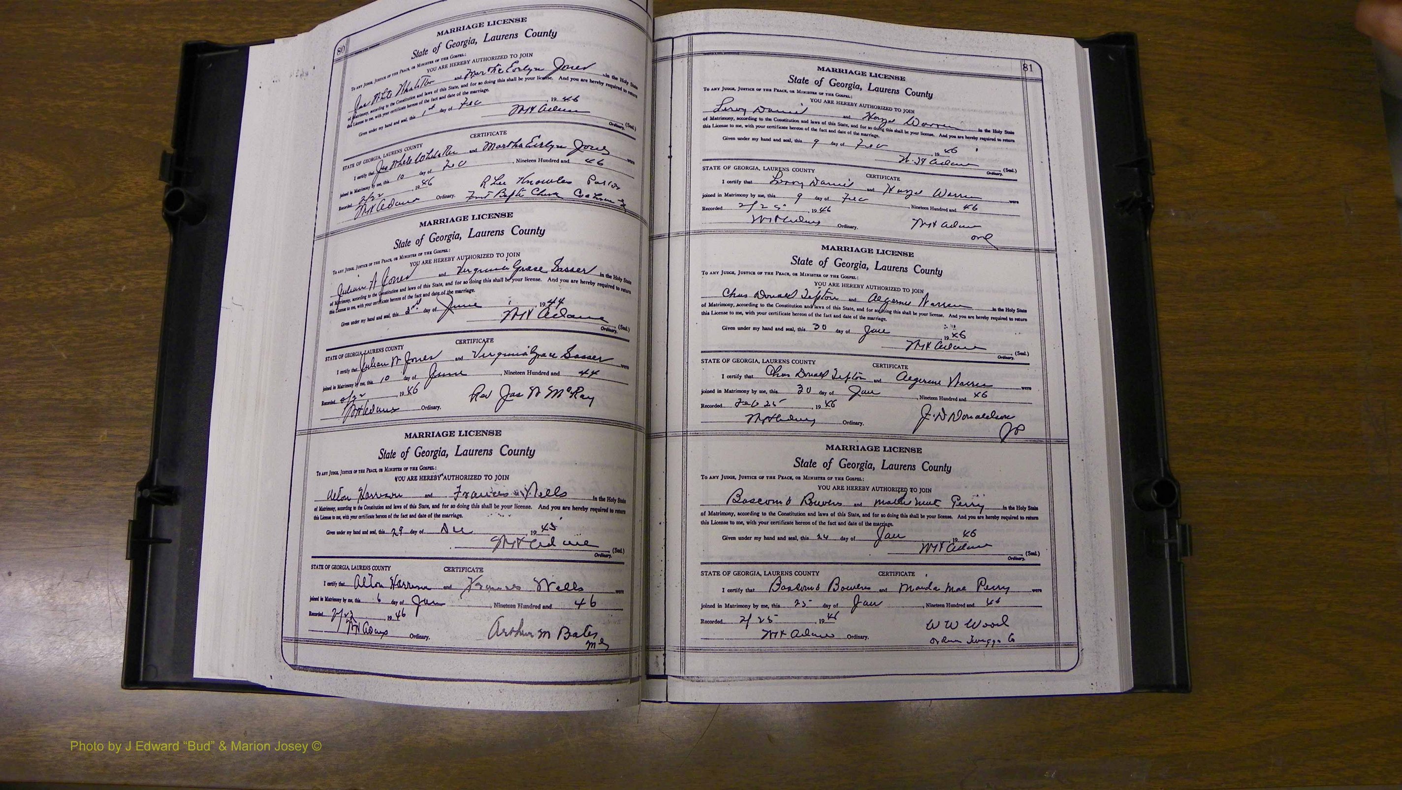 Laurens Co, GA, Marriages Book W, 1944 - 1955, White, P 080-081.JPG