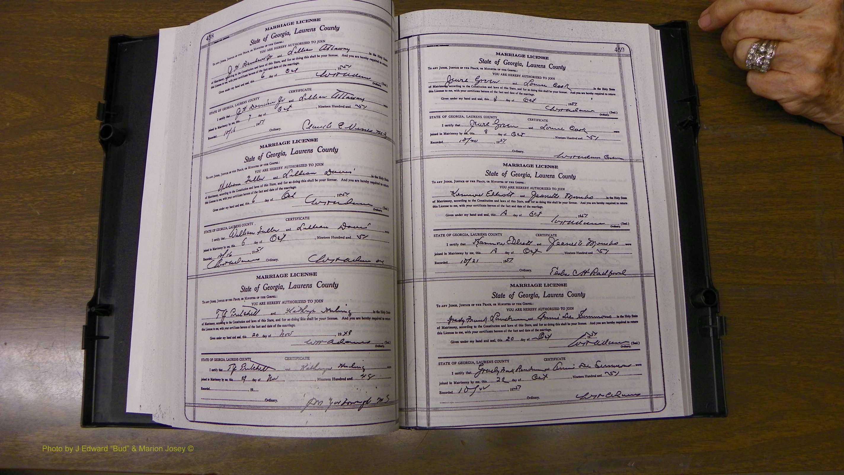 Laurens Co, GA, Marriages Book W, 1944 - 1955, White, P 458-459.JPG