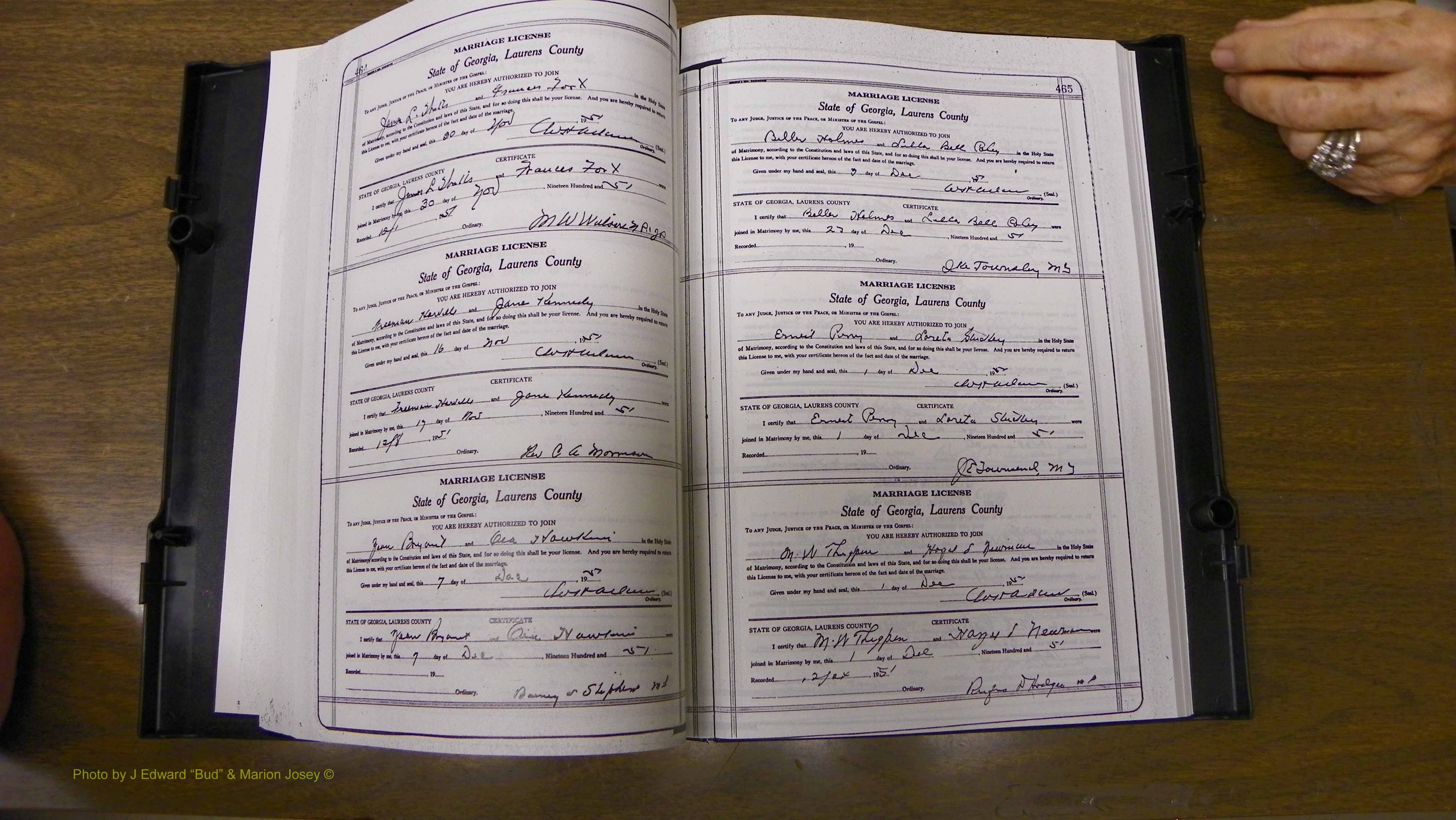 Laurens Co, GA, Marriages Book W, 1944 - 1955, White, P 464-465.JPG