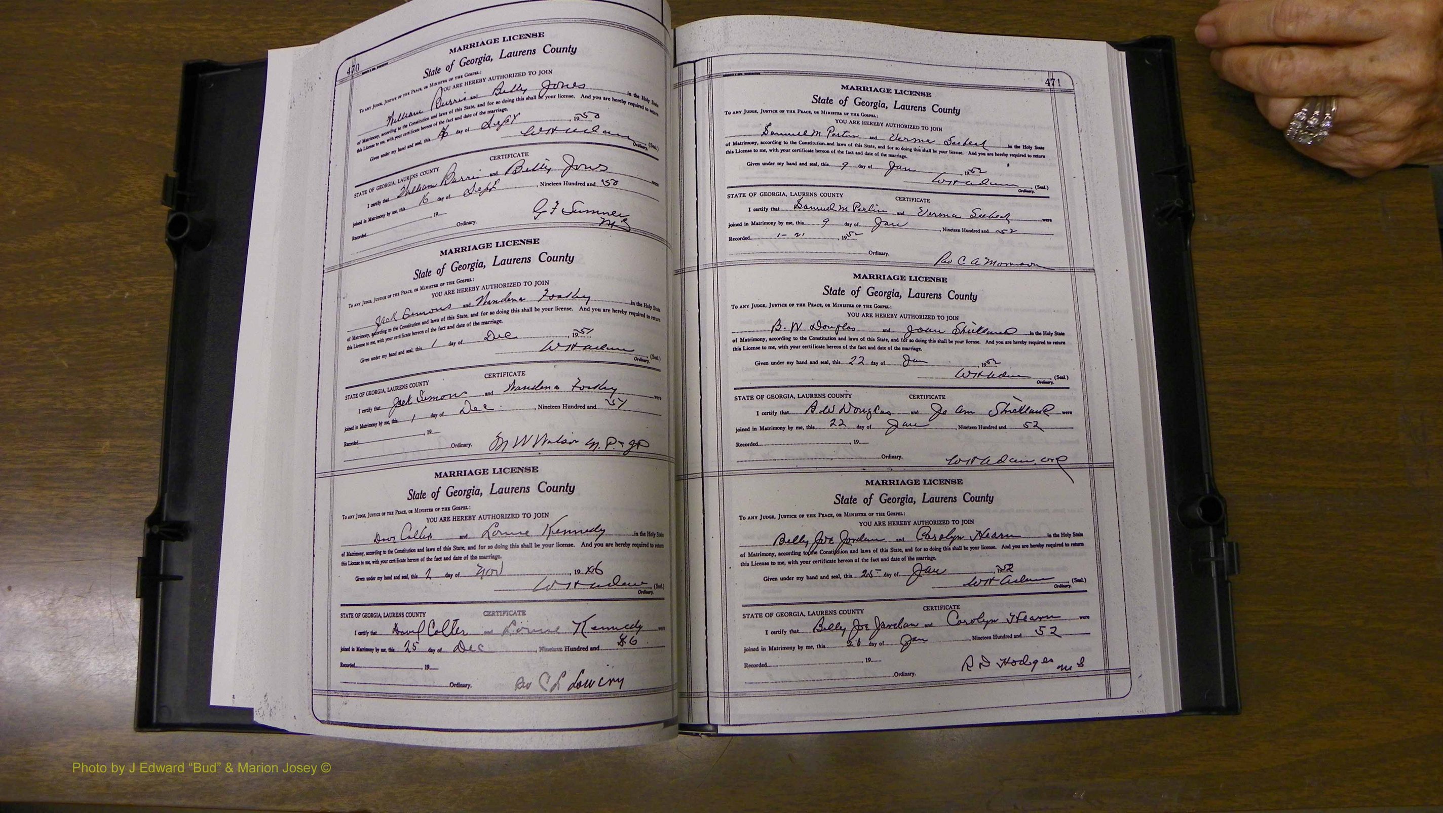 Laurens Co, GA, Marriages Book W, 1944 - 1955, White, P 470-471.JPG