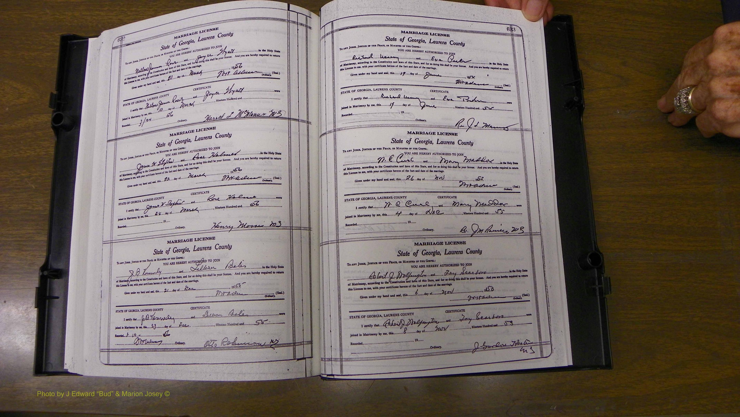 Laurens Co, GA, Marriages Book W, 1944 - 1955, White, P 632-633.JPG