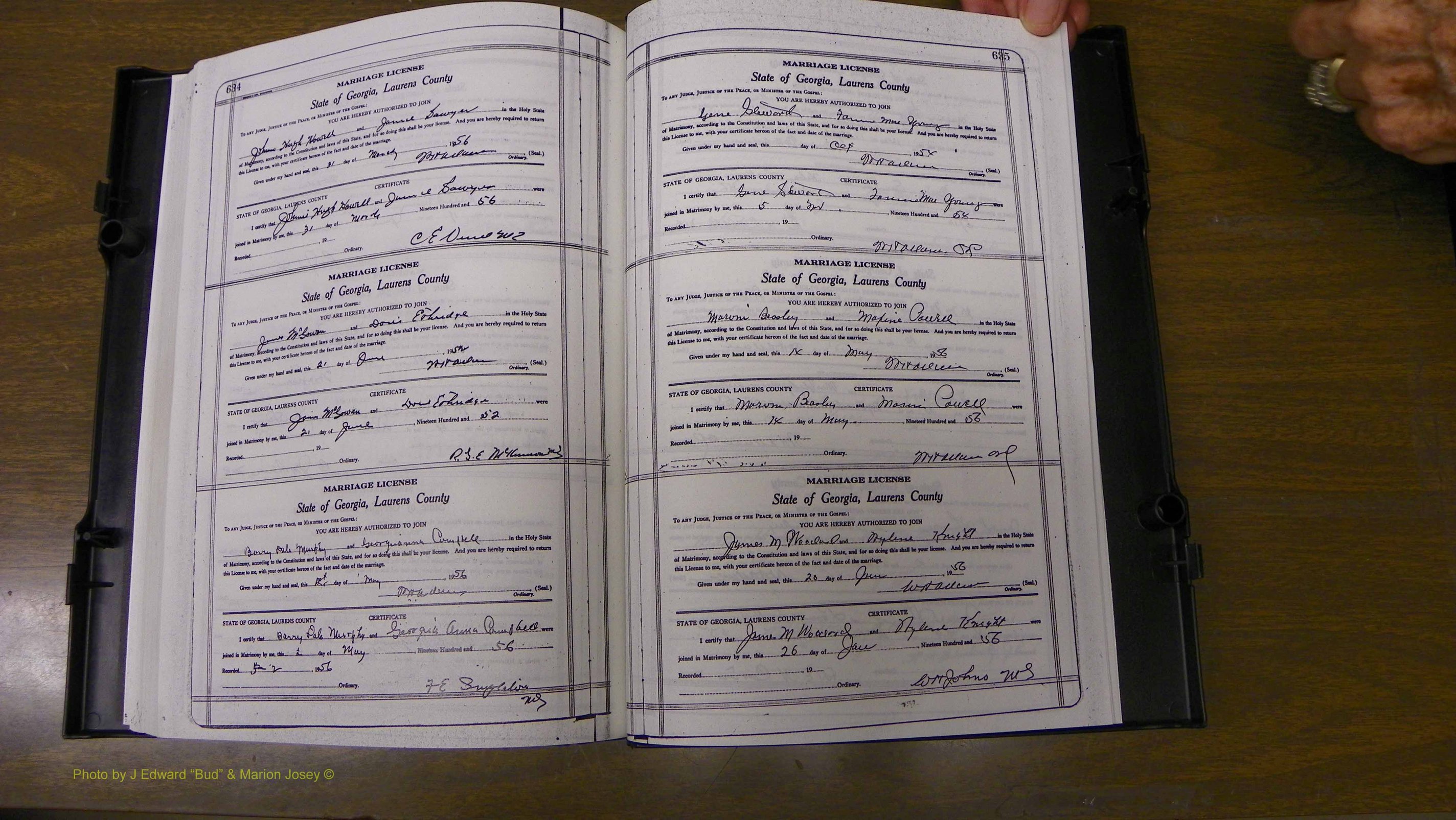 Laurens Co, GA, Marriages Book W, 1944 - 1955, White, P 634-635.JPG