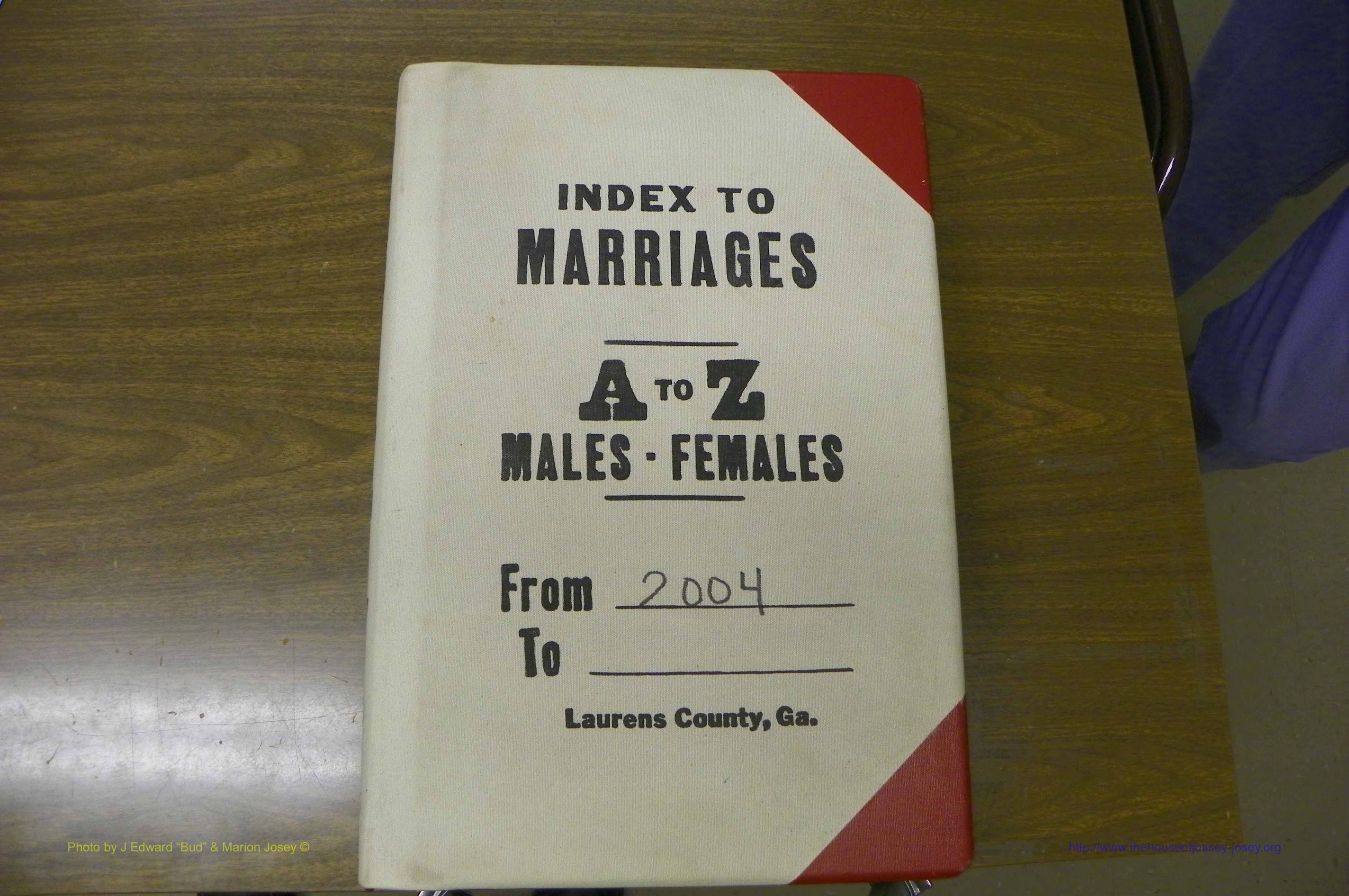 Laurens Co, GA, Marriage Index Male & Female, 2004 - 2010, A.JPG