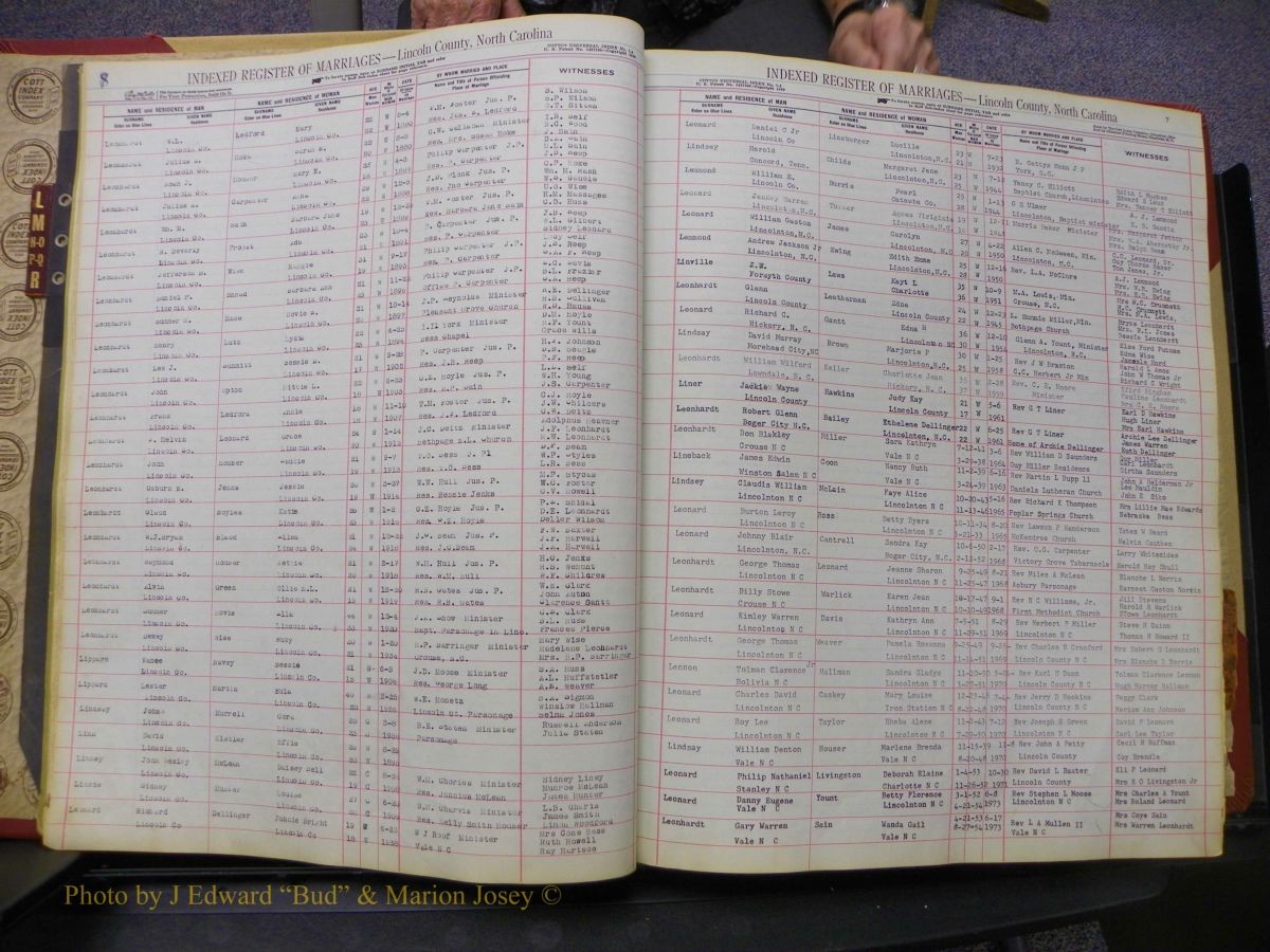 Lincoln Marriages, A-Z, From Beginning 302.JPG