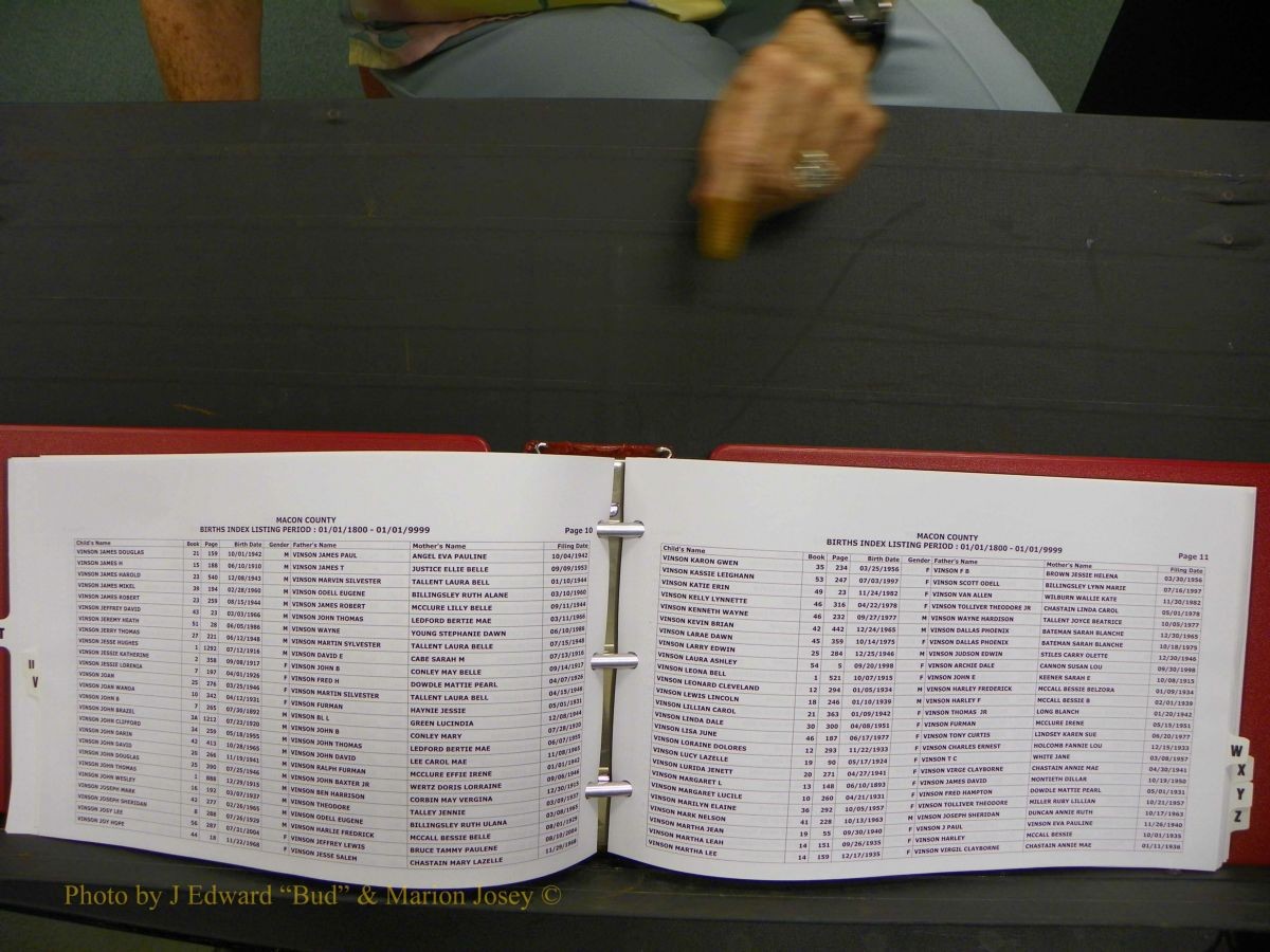 Macon Births, A-Z, 1915-2008 612.JPG
