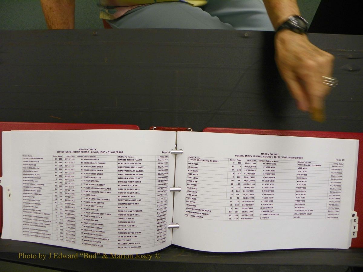 Macon Births, A-Z, 1915-2008 613.JPG