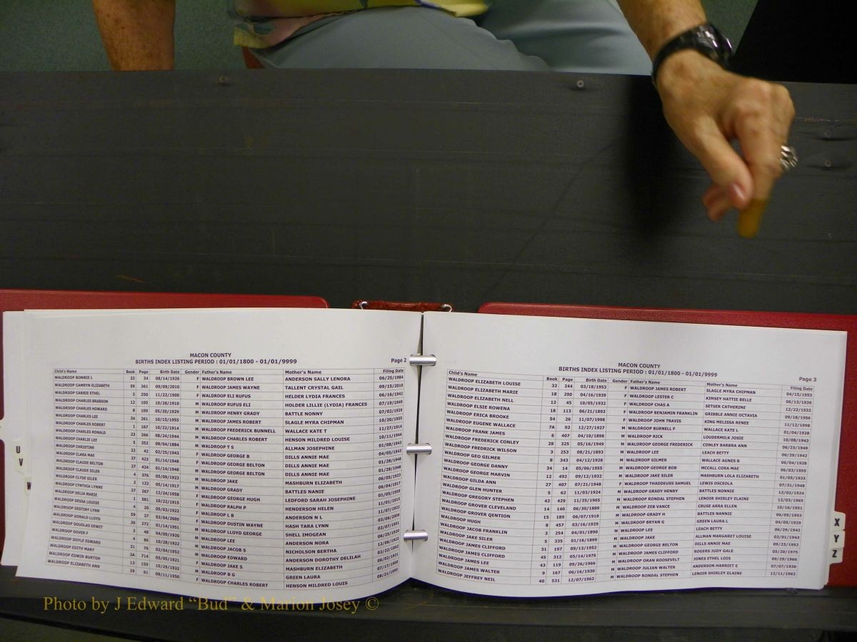 Macon Births, A-Z, 1915-2008 616.JPG