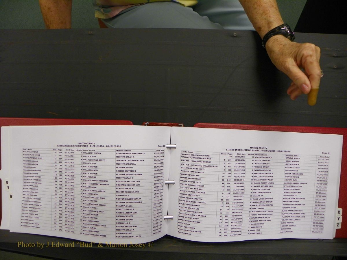 Macon Births, A-Z, 1915-2008 620.JPG