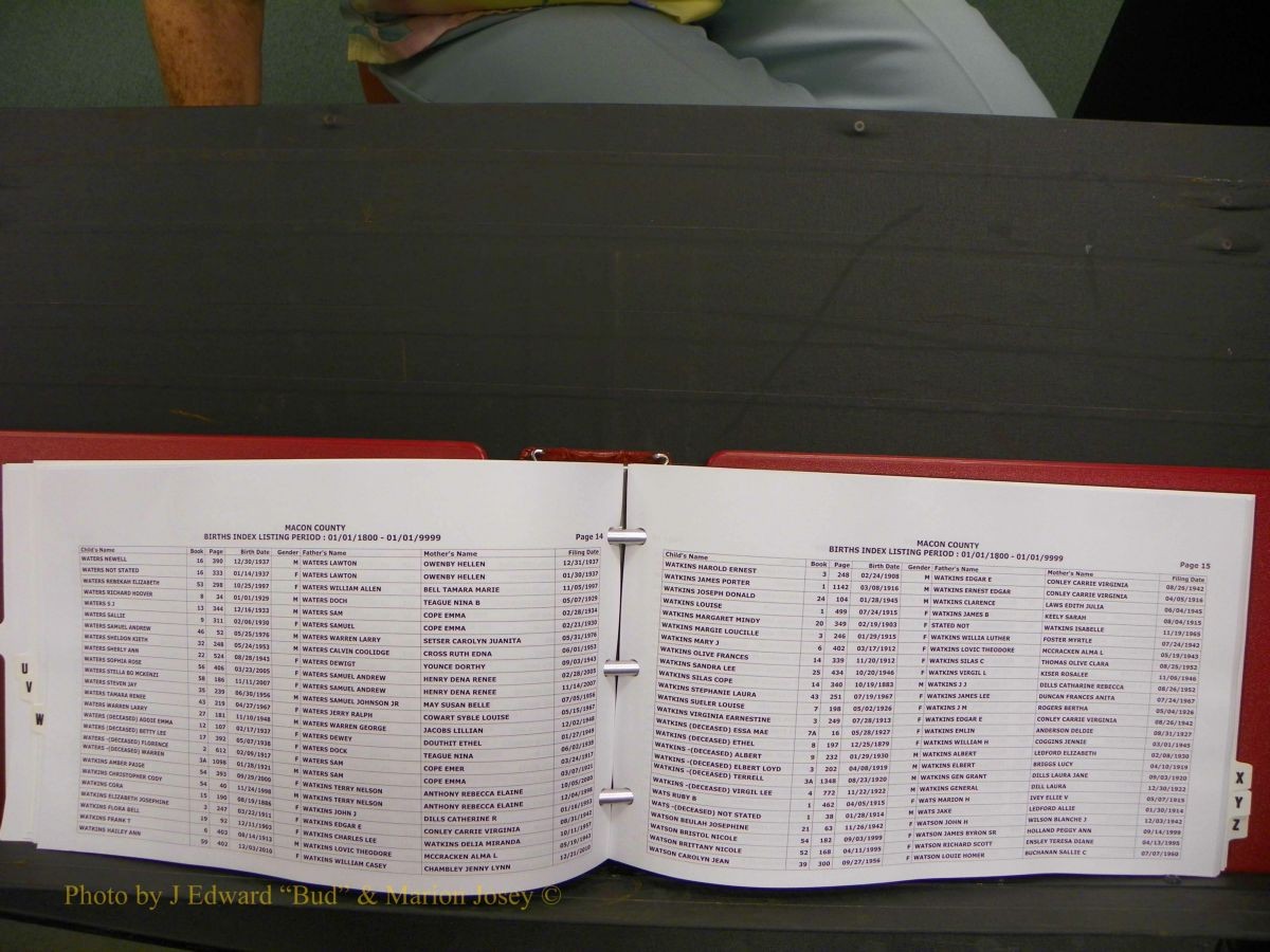 Macon Births, A-Z, 1915-2008 622.JPG