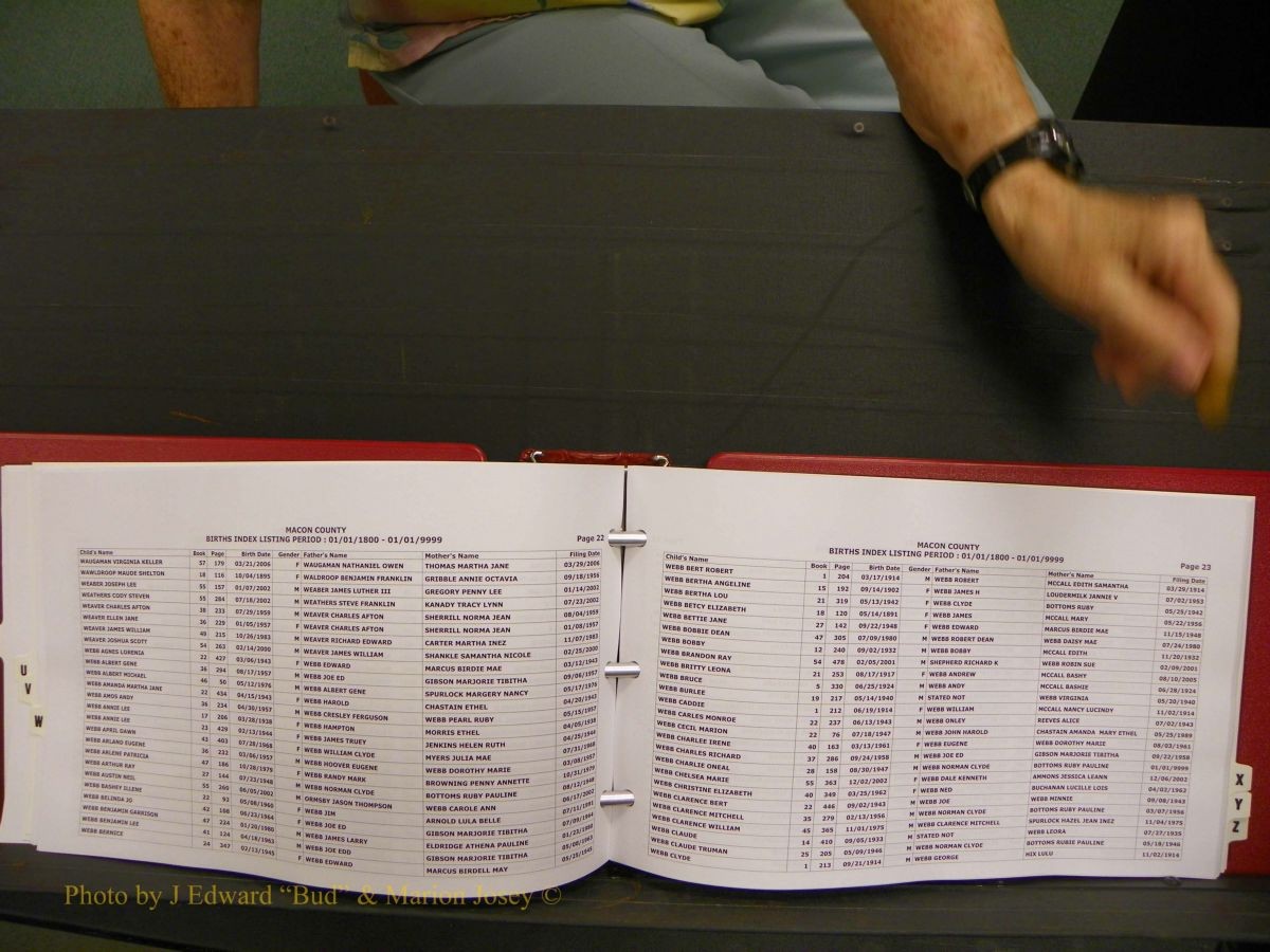 Macon Births, A-Z, 1915-2008 625.JPG