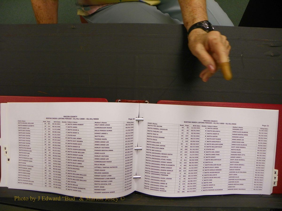 Macon Births, A-Z, 1915-2008 626.JPG