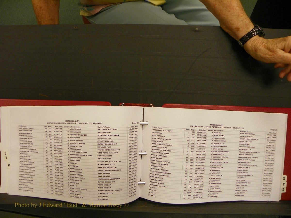 Macon Births, A-Z, 1915-2008 627.JPG