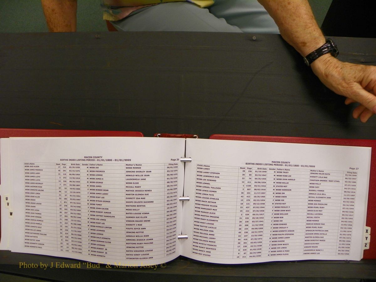 Macon Births, A-Z, 1915-2008 628.JPG
