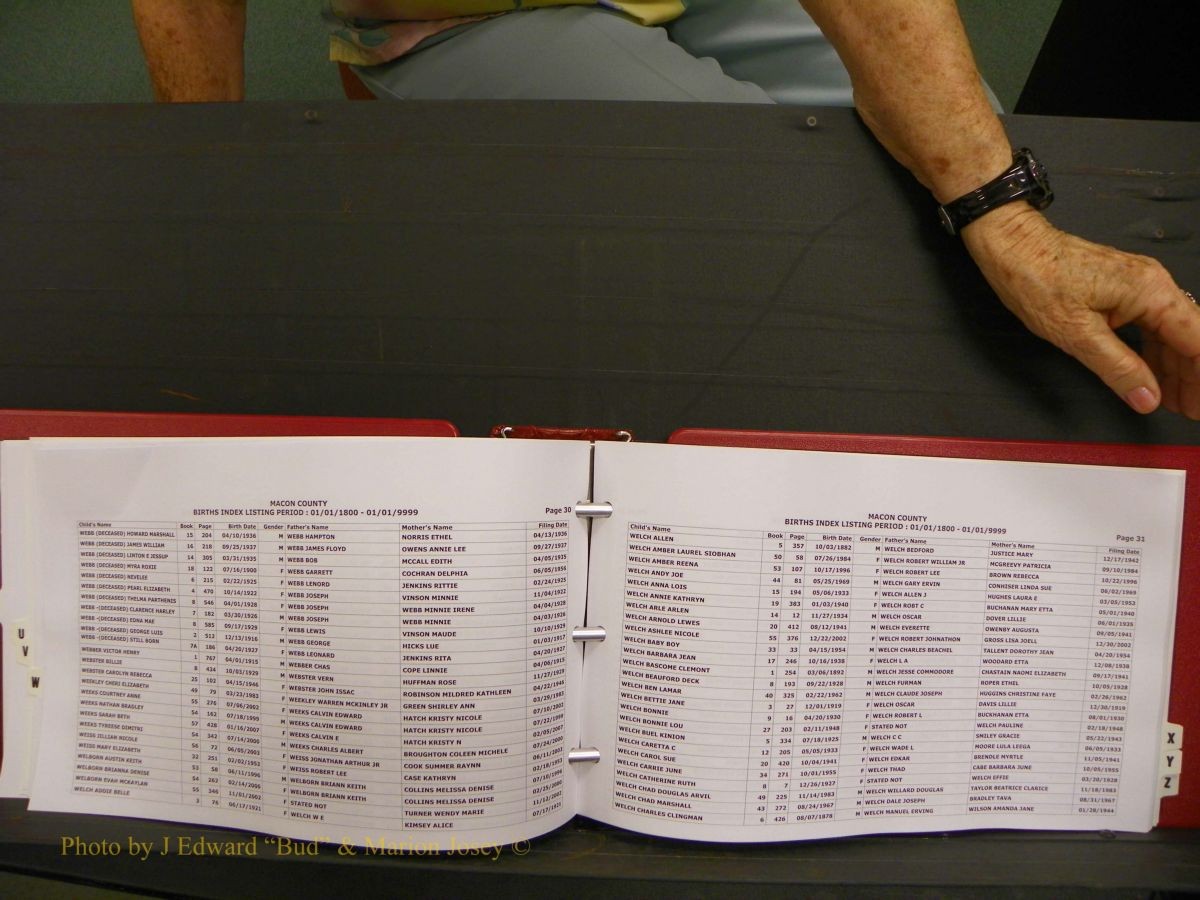 Macon Births, A-Z, 1915-2008 630.JPG
