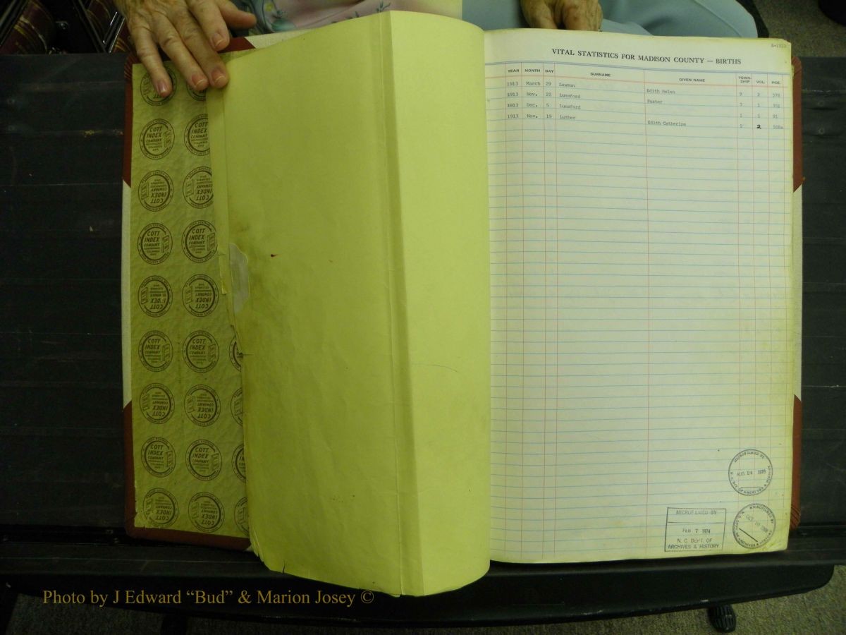 Madison Births & Deaths, Book 2, L-Z, + Delayed Book 2 002.JPG