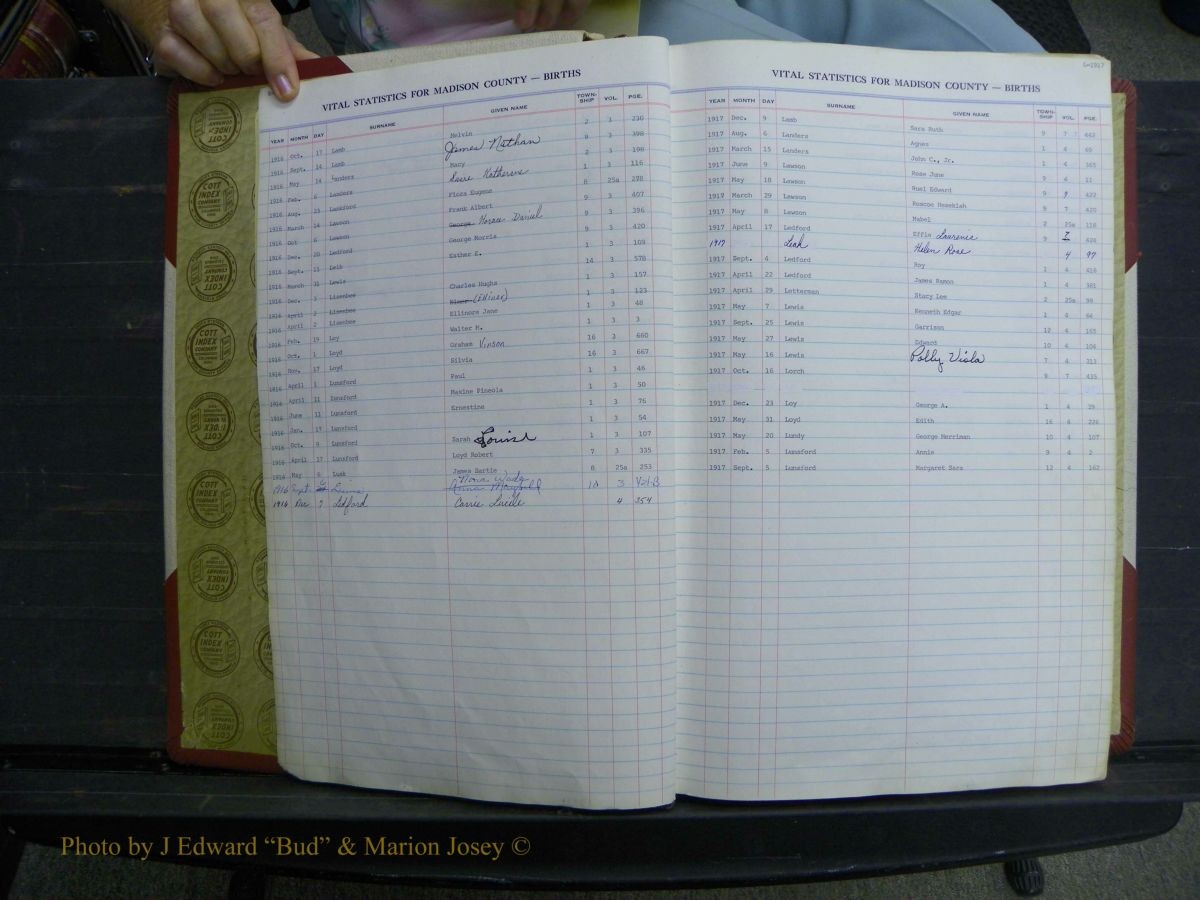 Madison Births & Deaths, Book 2, L-Z, + Delayed Book 2 003.JPG