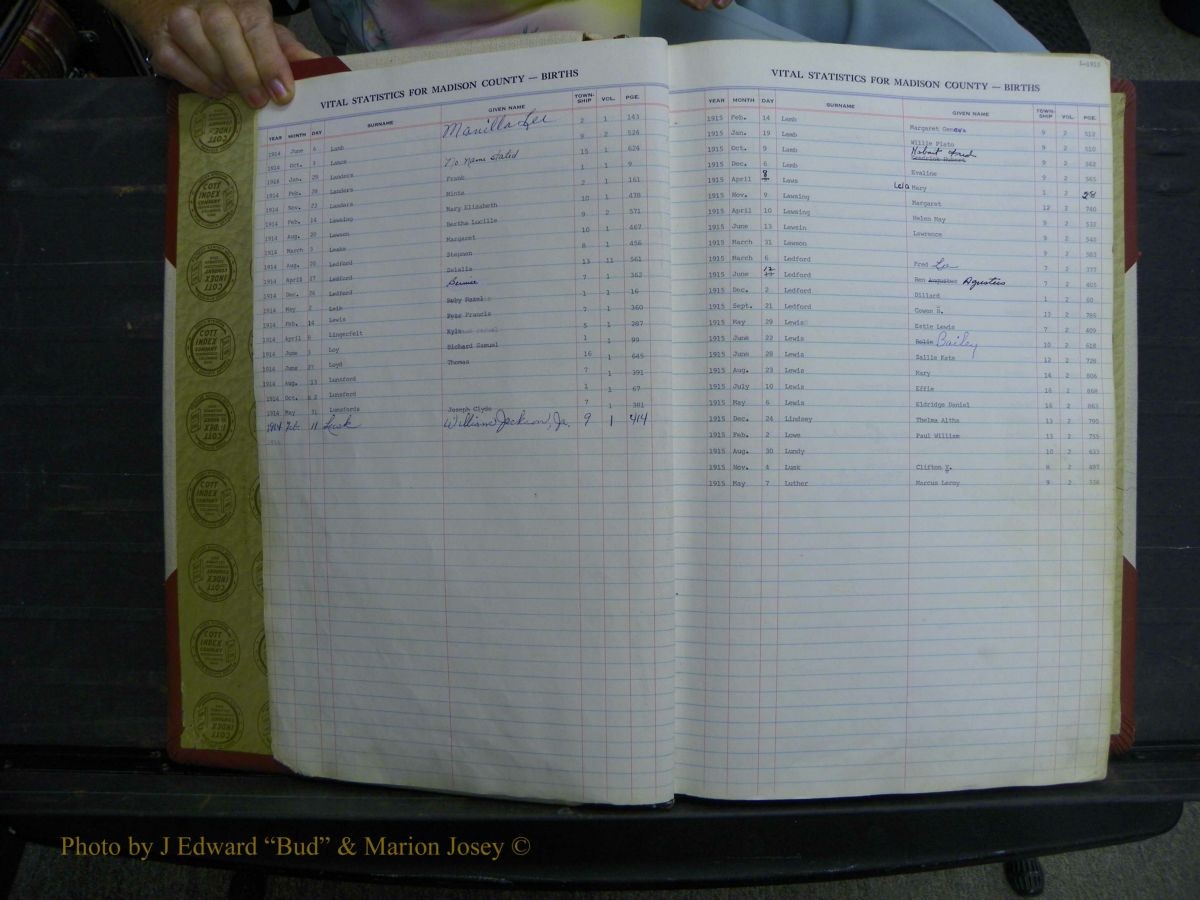 Madison Births & Deaths, Book 2, L-Z, + Delayed Book 2 004.JPG