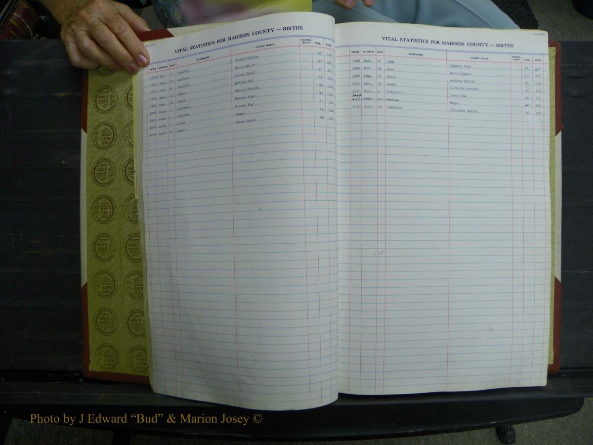 Madison Births & Deaths, Book 2, L-Z, + Delayed Book 2 026.JPG