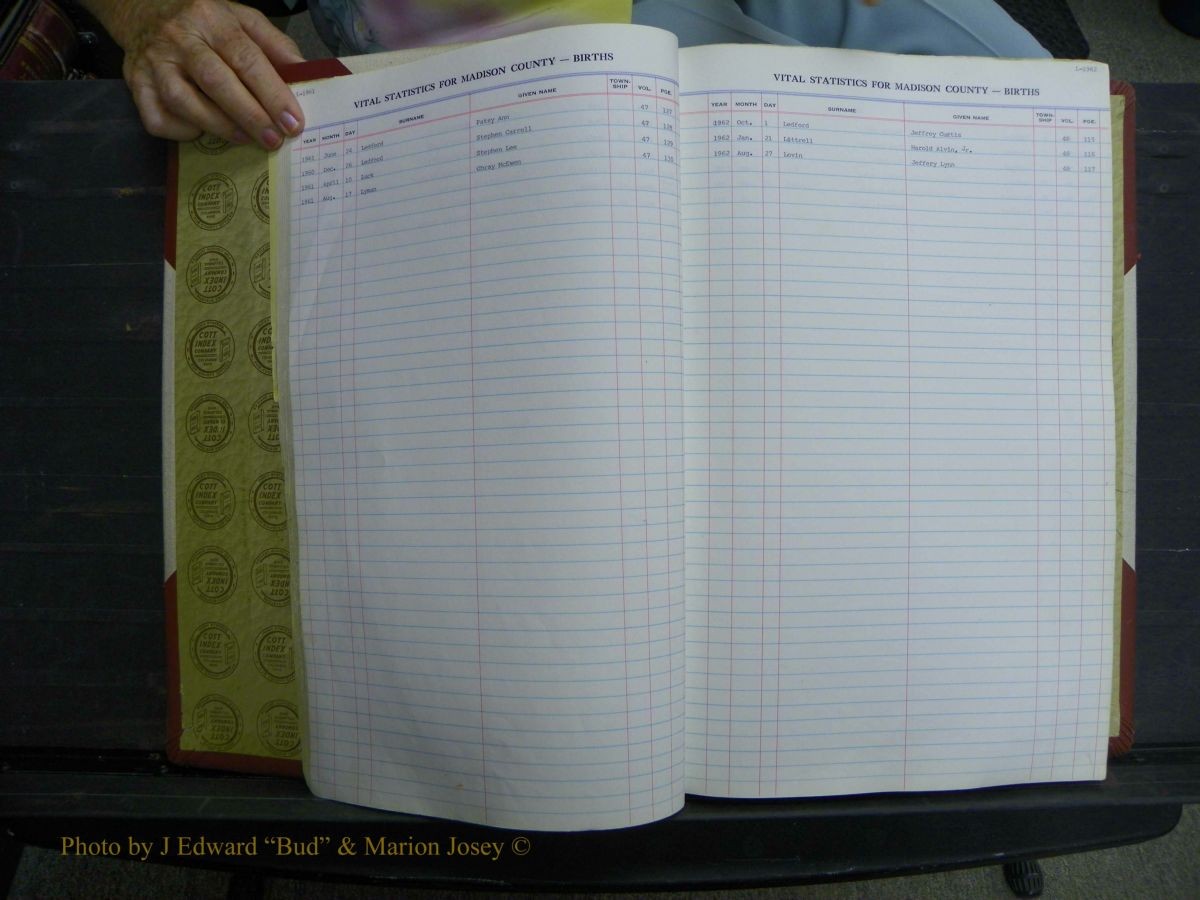 Madison Births & Deaths, Book 2, L-Z, + Delayed Book 2 027.JPG