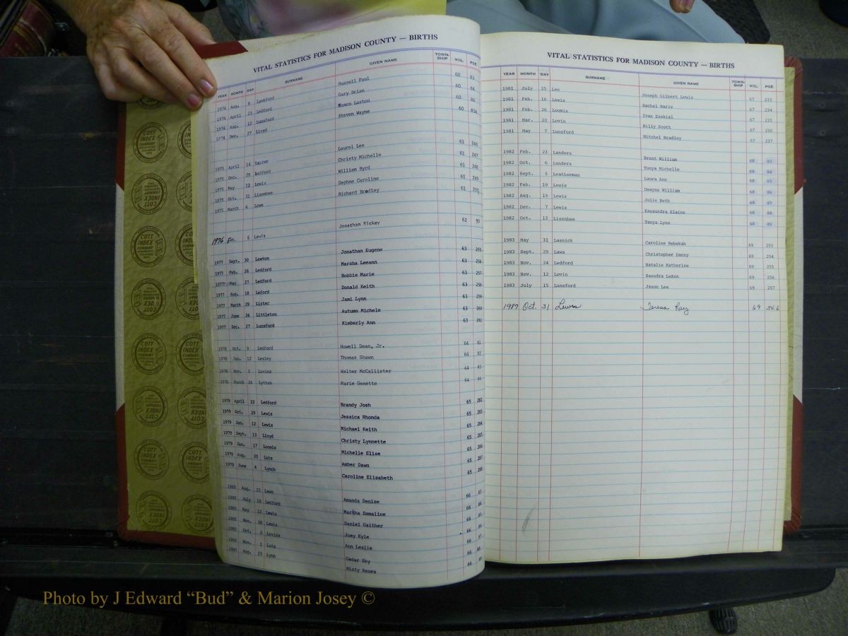 Madison Births & Deaths, Book 2, L-Z, + Delayed Book 2 030.JPG