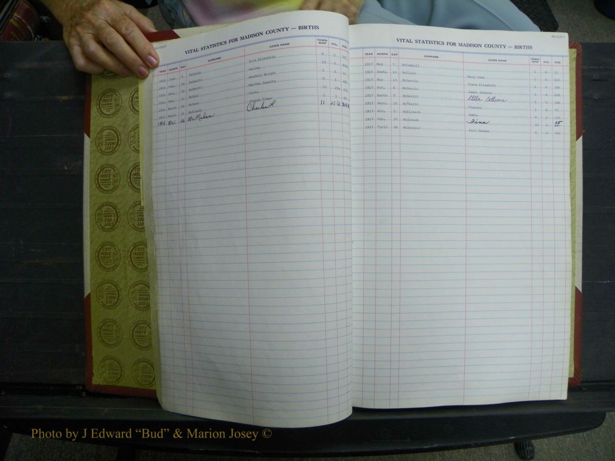 Madison Births & Deaths, Book 2, L-Z, + Delayed Book 2 033.JPG