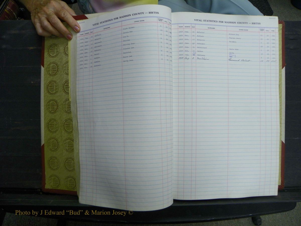Madison Births & Deaths, Book 2, L-Z, + Delayed Book 2 044.JPG