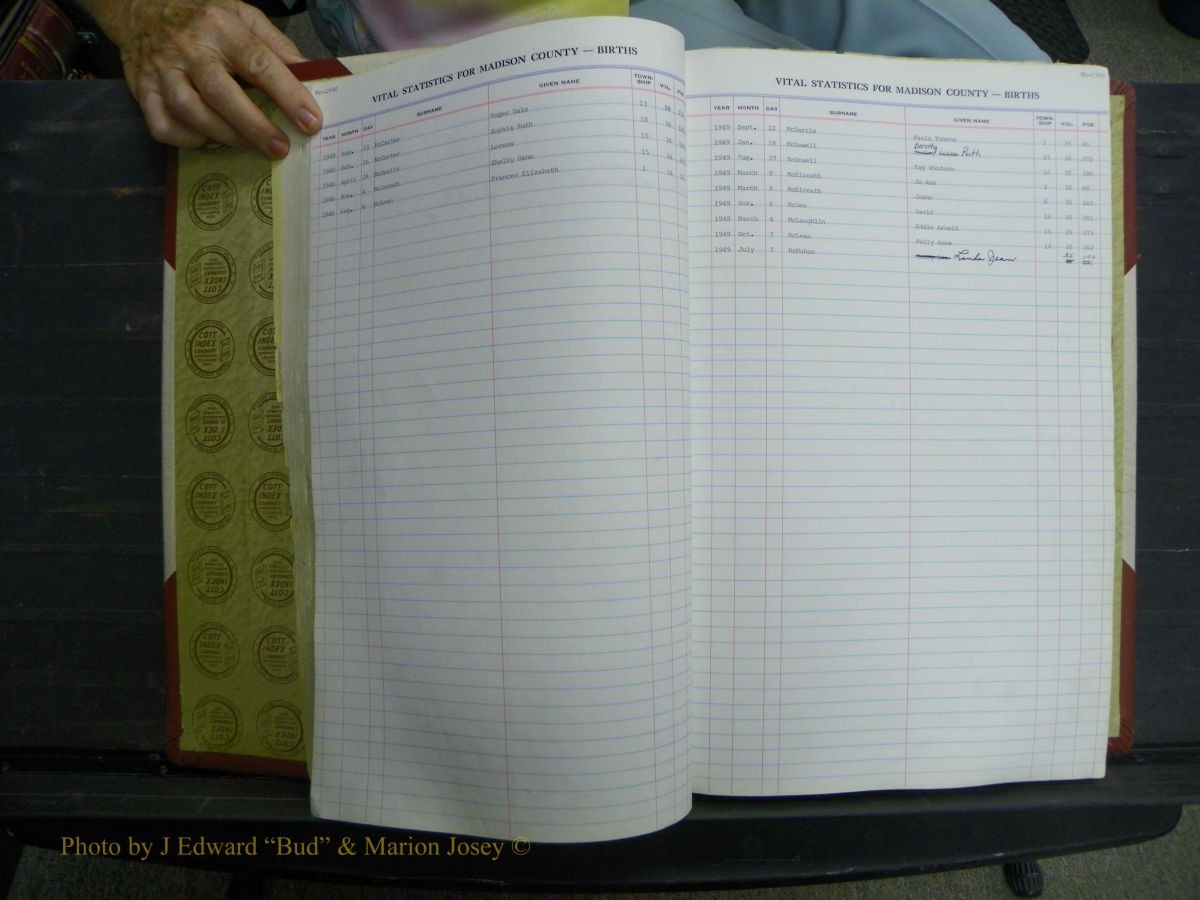 Madison Births & Deaths, Book 2, L-Z, + Delayed Book 2 049.JPG