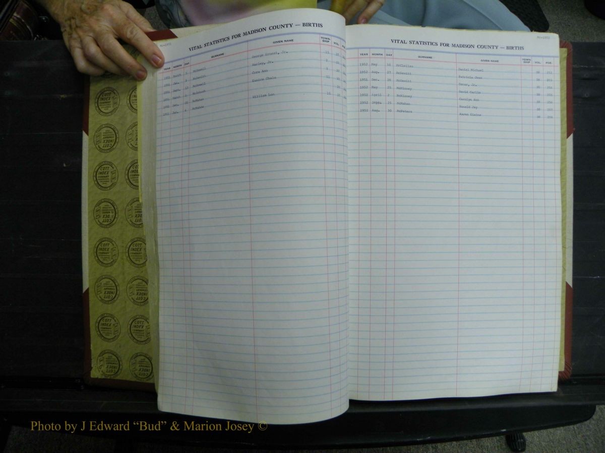 Madison Births & Deaths, Book 2, L-Z, + Delayed Book 2 051.JPG