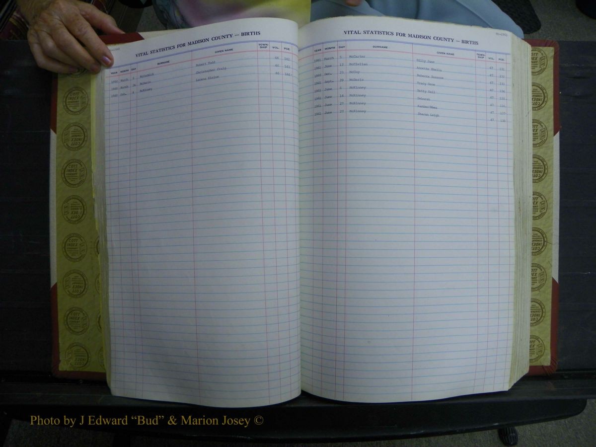 Madison Births & Deaths, Book 2, L-Z, + Delayed Book 2 057.JPG