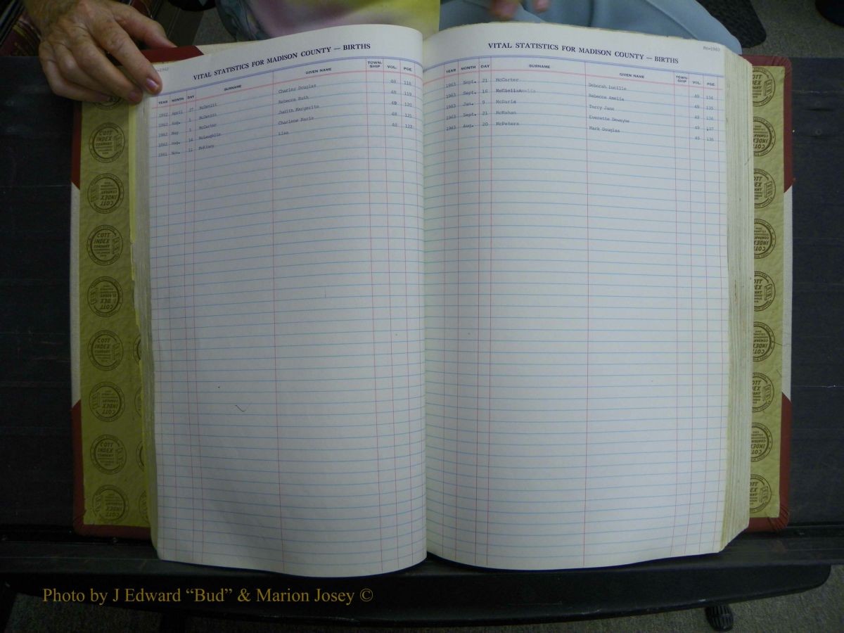 Madison Births & Deaths, Book 2, L-Z, + Delayed Book 2 058.JPG