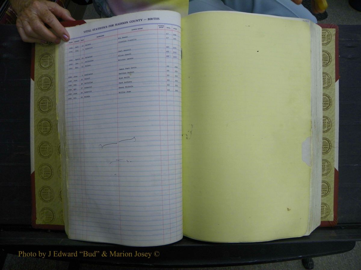 Madison Births & Deaths, Book 2, L-Z, + Delayed Book 2 060.JPG