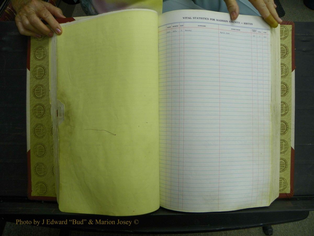 Madison Births & Deaths, Book 2, L-Z, + Delayed Book 2 063.JPG